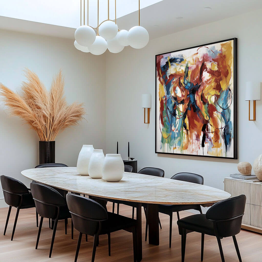 Large Colorful Abstract Wall Art | Square Contemporary Canvas Painting #ZZ 216