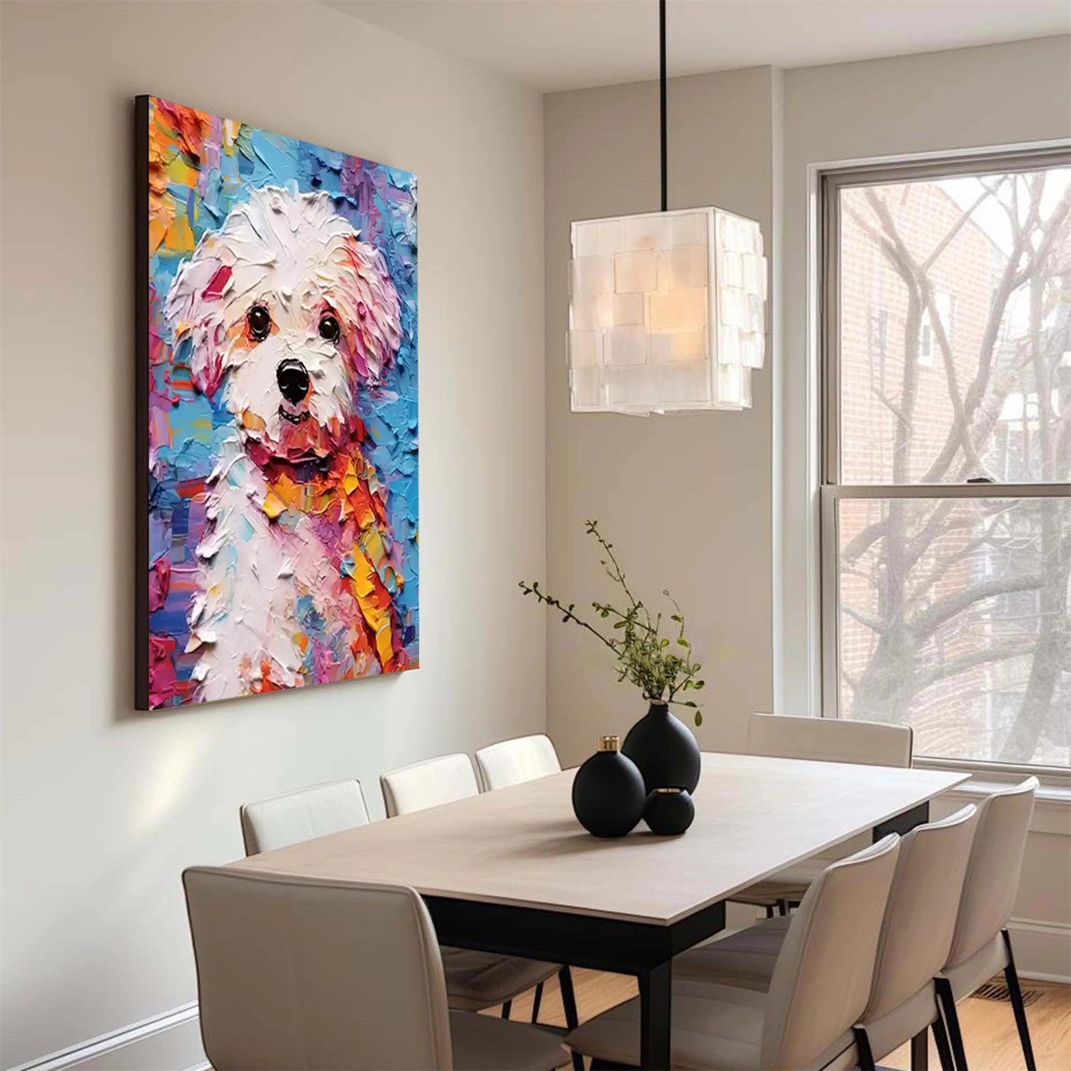 Abstract Animal Art - Colorful Maltese Dog #ZZ 156