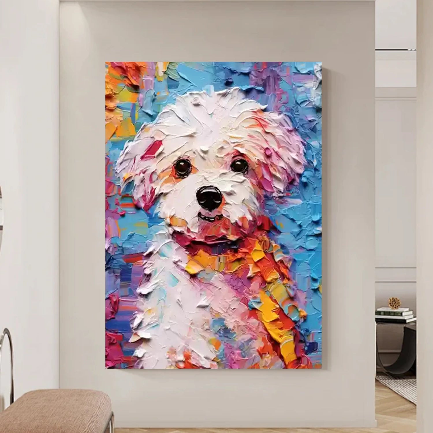 Abstract Animal Art - Colorful Maltese Dog #ZZ 156