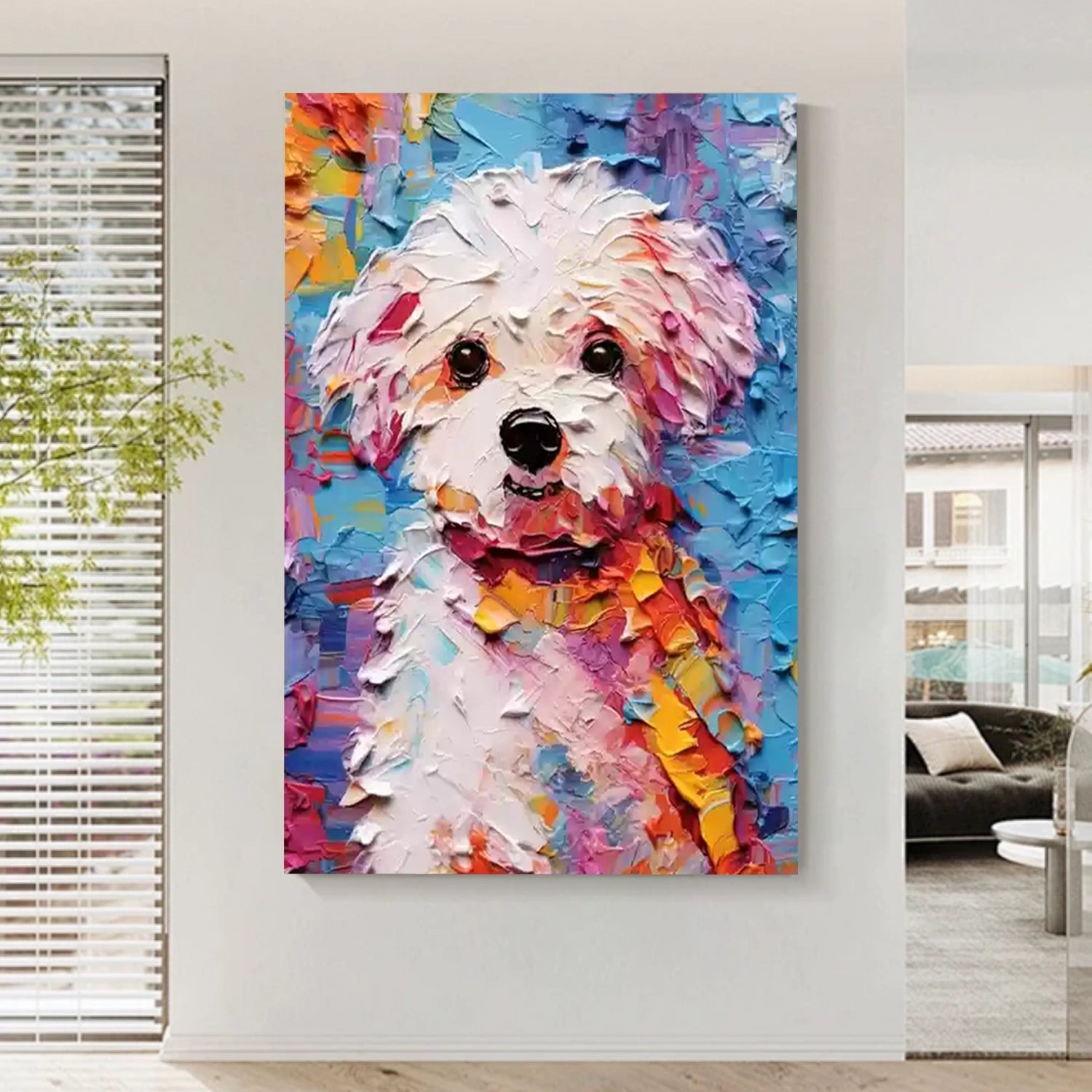 Abstract Animal Art - Colorful Maltese Dog #ZZ 156