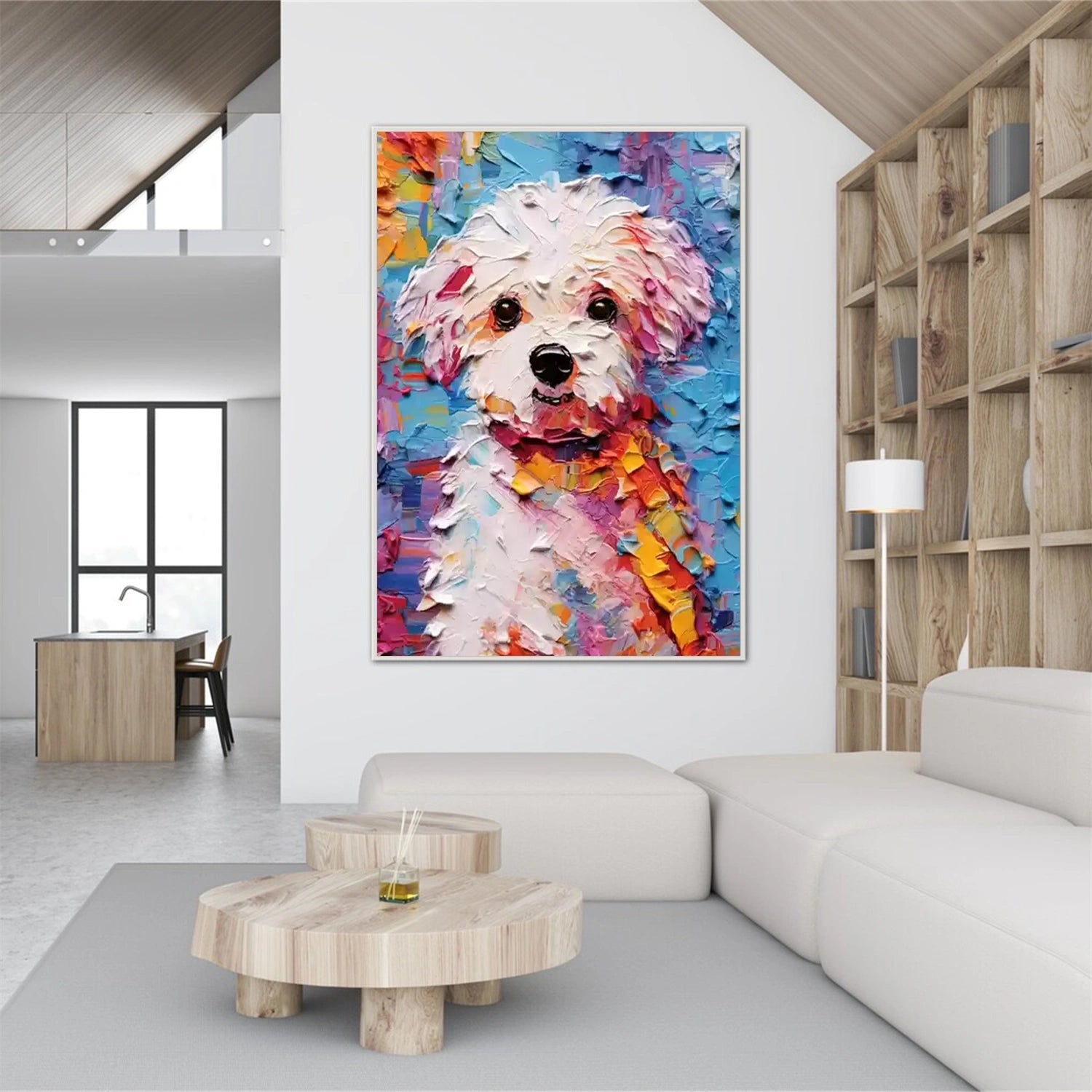 Abstract Animal Art - Colorful Maltese Dog #ZZ 156