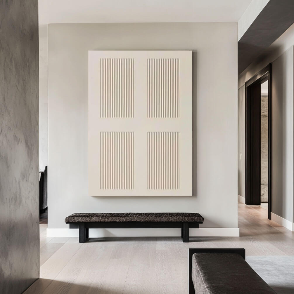 Oversized Wabi Sabi Wall Art | Textured Neutral Geometric Painting #ZZ 217