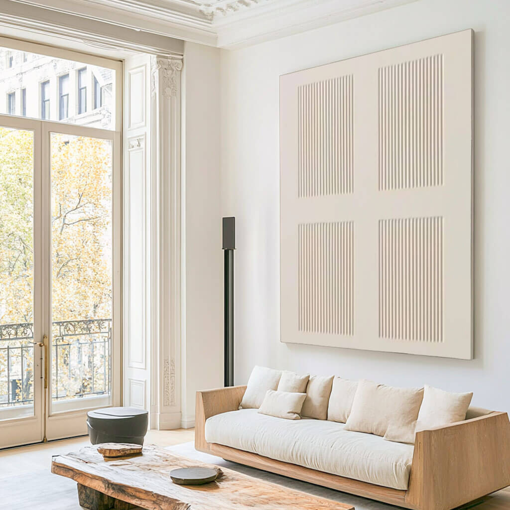 Oversized Wabi Sabi Wall Art | Textured Neutral Geometric Painting #ZZ 217