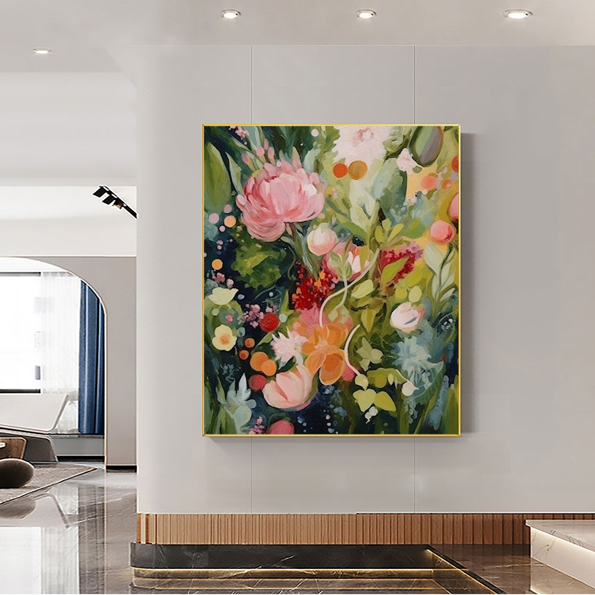 Lush Wildflower Garden Painting | Colorful Botanical Art #AA 200