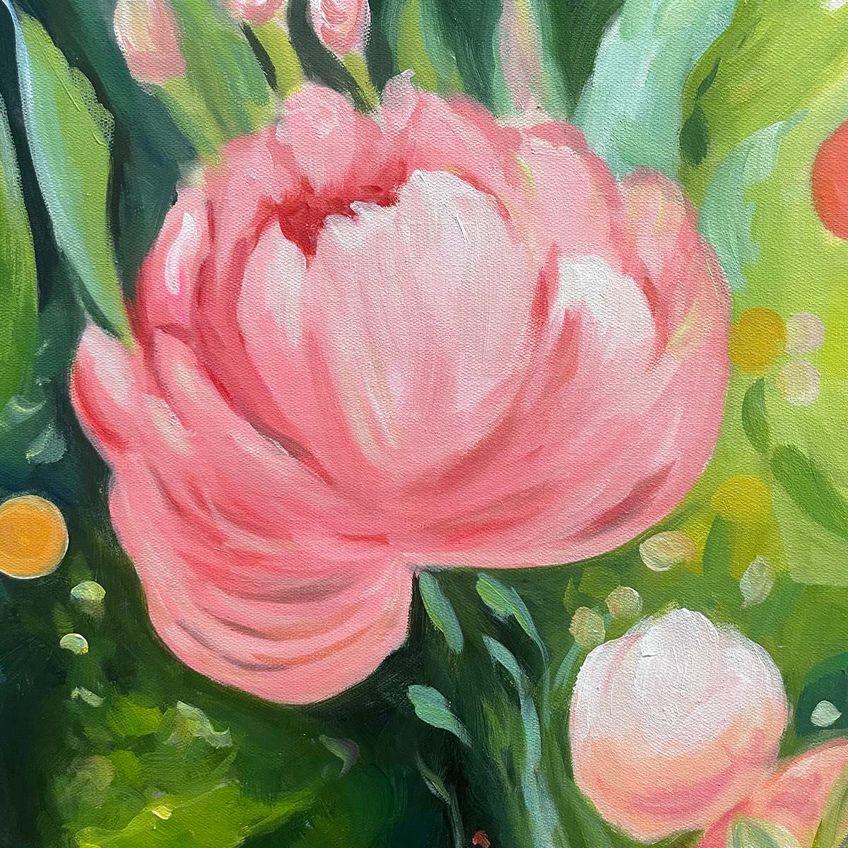 Lush Wildflower Garden Painting | Colorful Botanical Art #AA 200