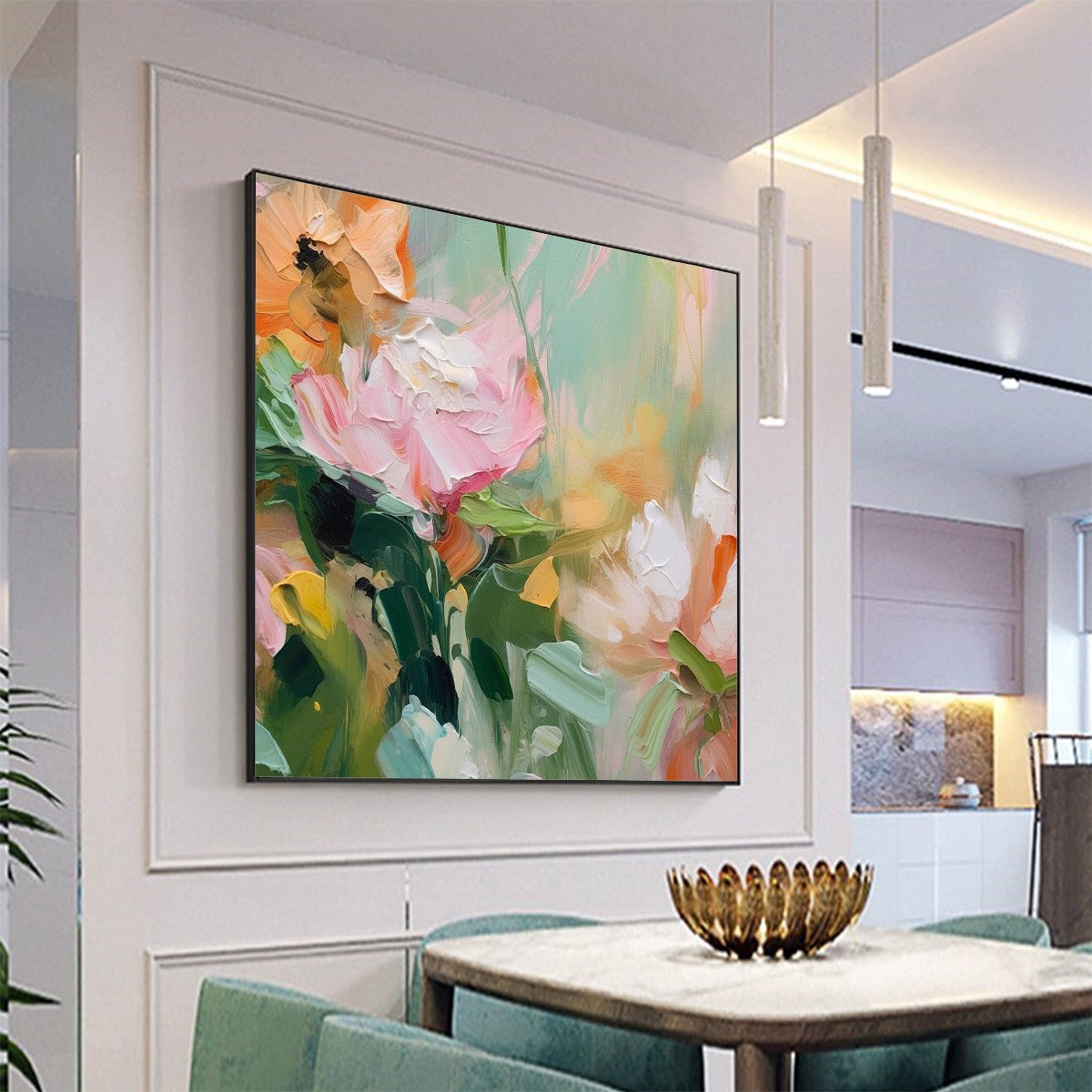 Joyful Abstract Bouquet Painting | Vibrant & Colorful Wall Decor #AA 198