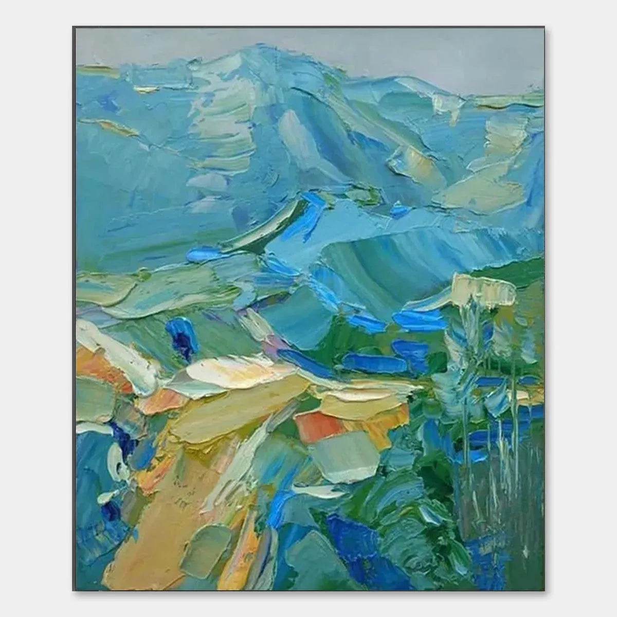 Textured Impasto Mountain Painting | Abstract Landscape Wall Art #TC 2