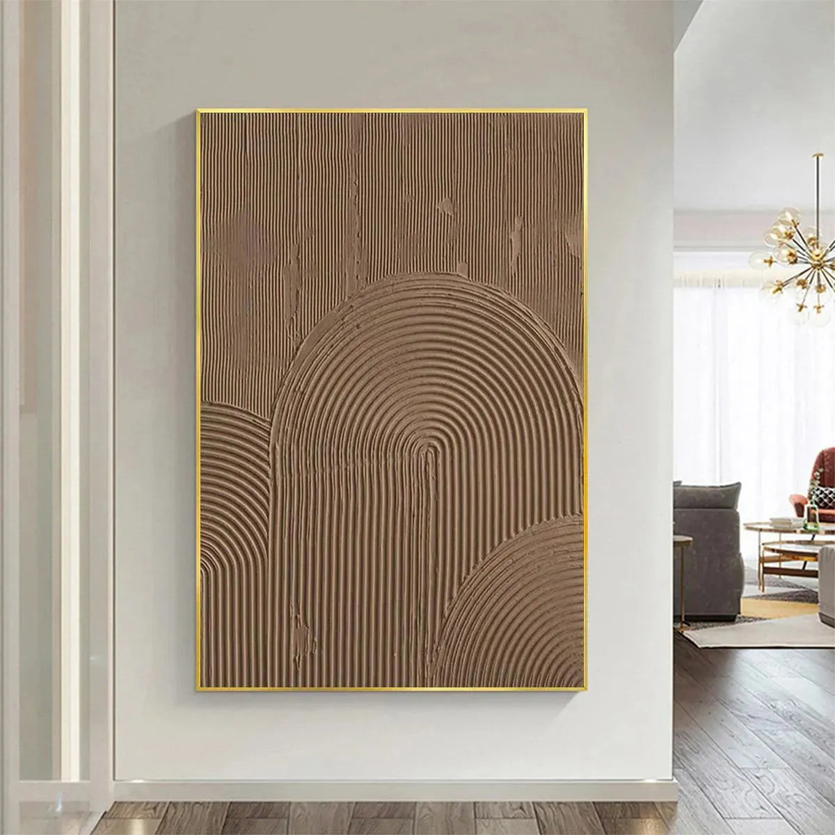 Brown Clay Textured Canvas Wall Art | 3D Earth Tone Decor #AA 445