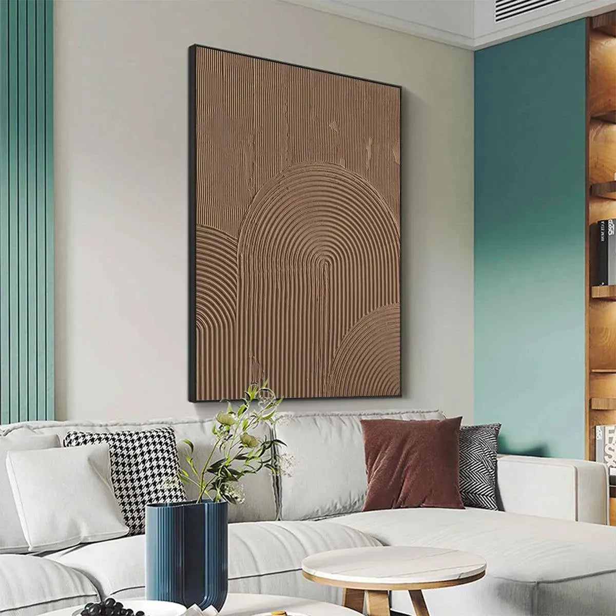 Brown Clay Textured Canvas Wall Art | 3D Earth Tone Decor #AA 445