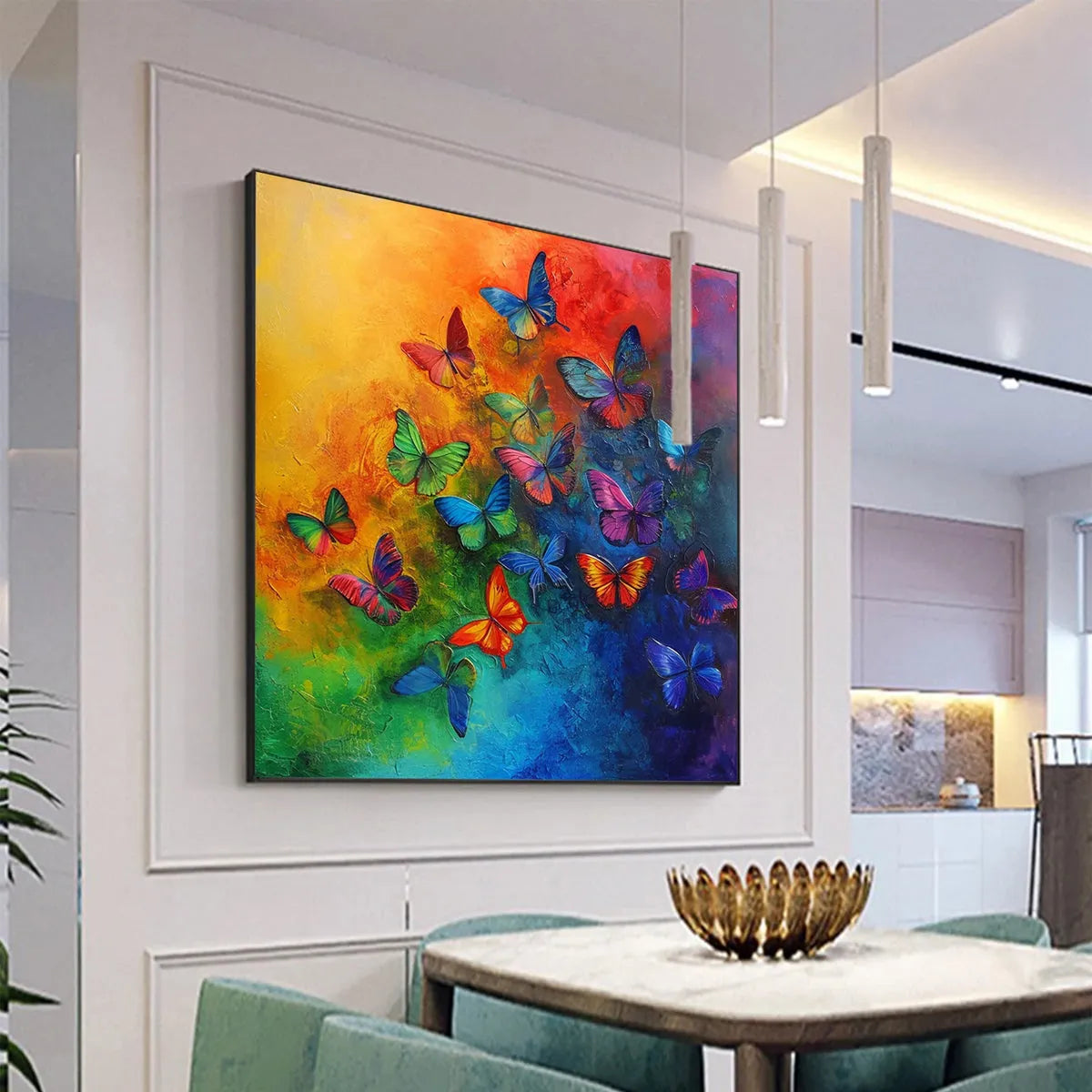 Colorful Abstract Butterfly Art | Dynamic Hand-Painted Canvas #ZZ 260