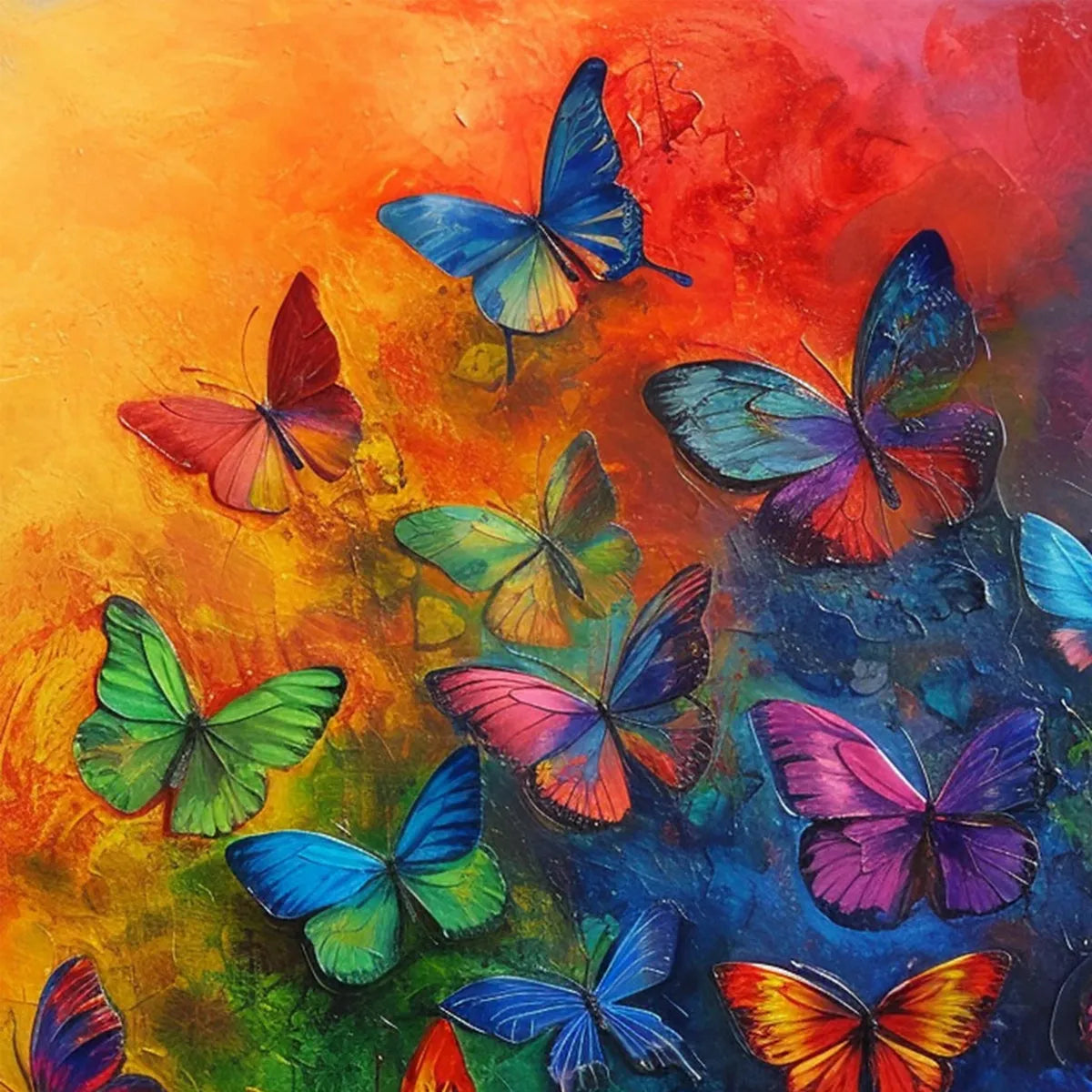 Colorful Abstract Butterfly Art | Dynamic Hand-Painted Canvas #ZZ 260