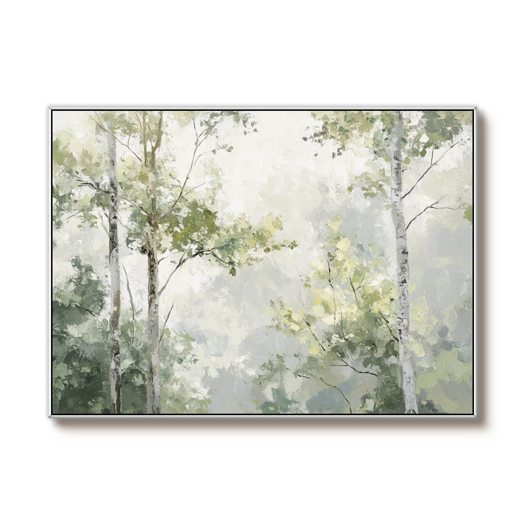 Serene Misty Forest Painting | Calming Nature Wall Art #AA 271