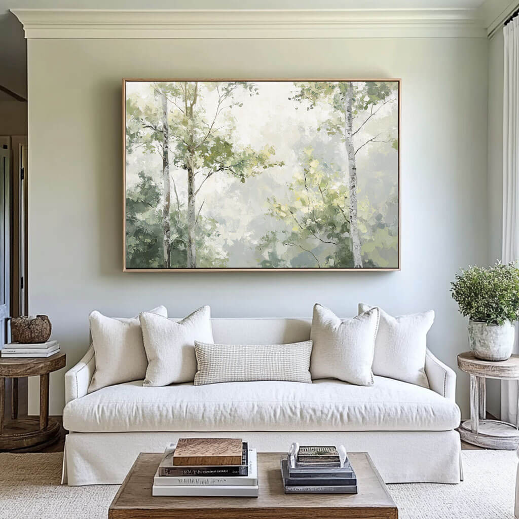 Serene Misty Forest Painting | Calming Nature Wall Art #AA 271