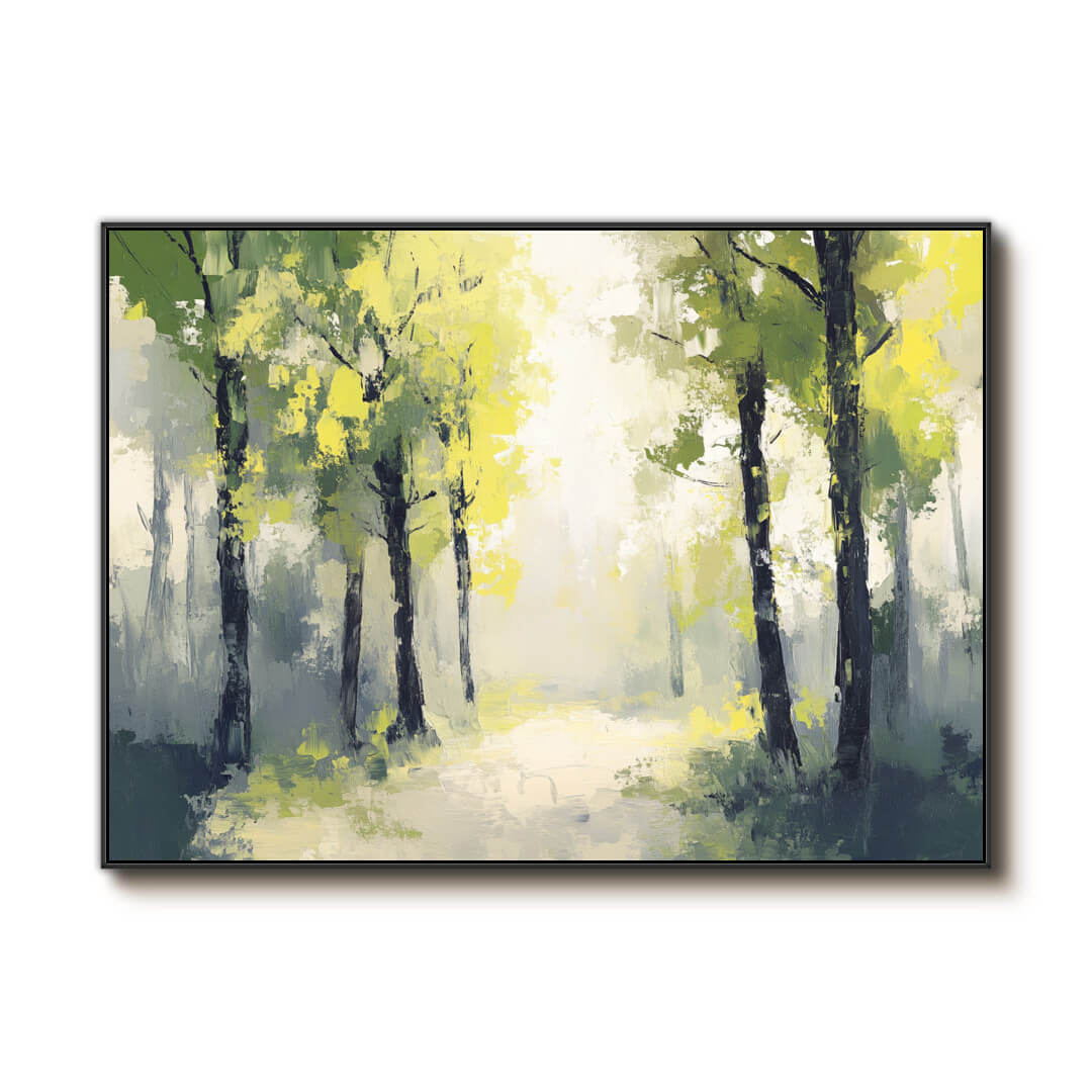 Serene Misty Forest Path | Light-Filled Nature Art #AA 301