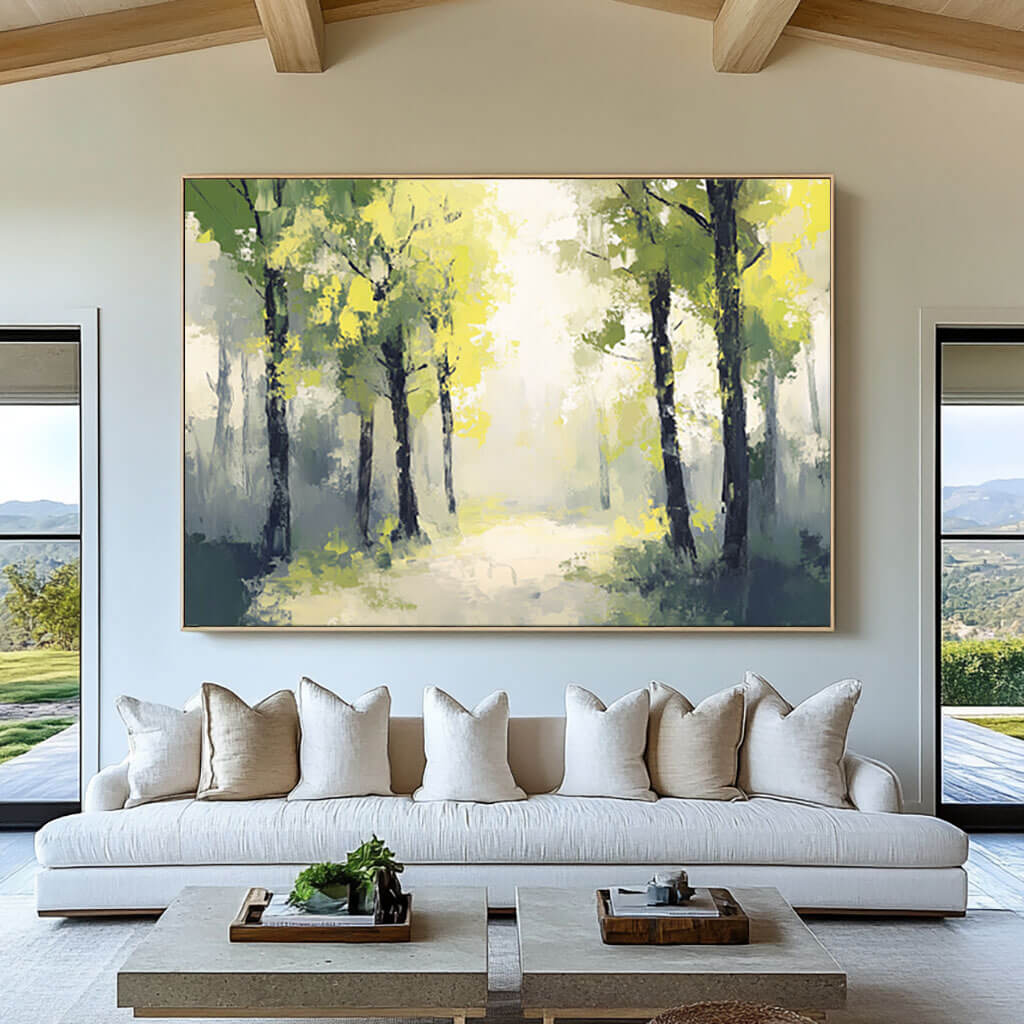 Serene Misty Forest Path | Light-Filled Nature Art #AA 301