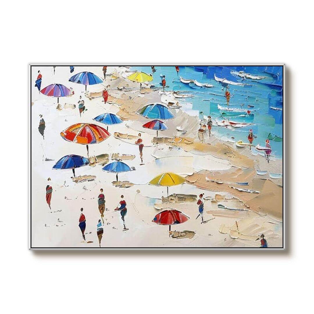 Vibrant Summer Beach Painting | Cheerful Coastal Art #AA 278