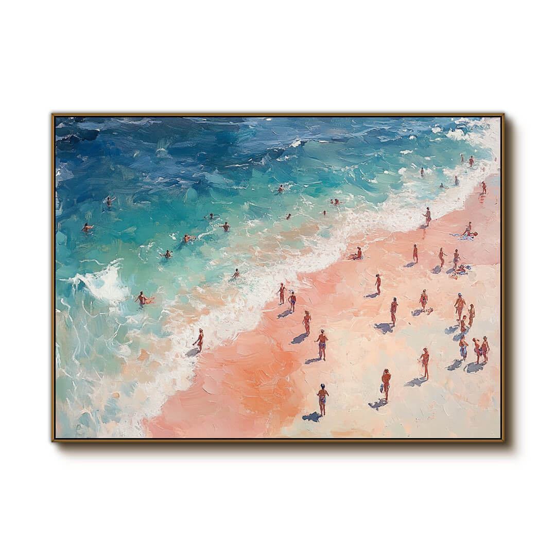 Textured Beach Painting | Impressionist Ocean Art #AA 304