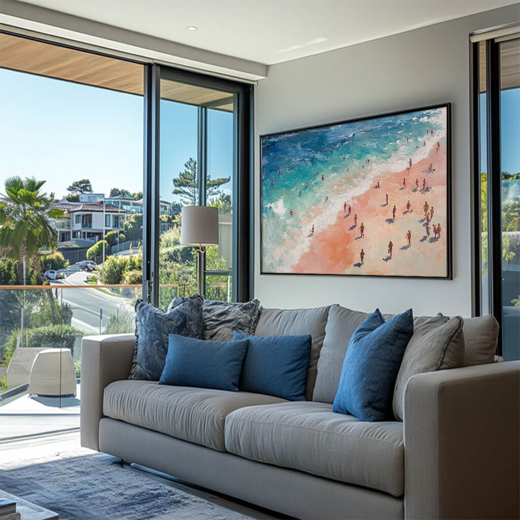 Textured Beach Painting | Impressionist Ocean Art #AA 304