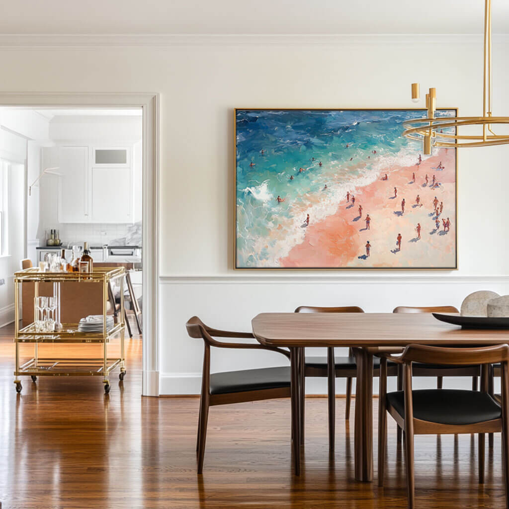 Textured Beach Painting | Impressionist Ocean Art #AA 304