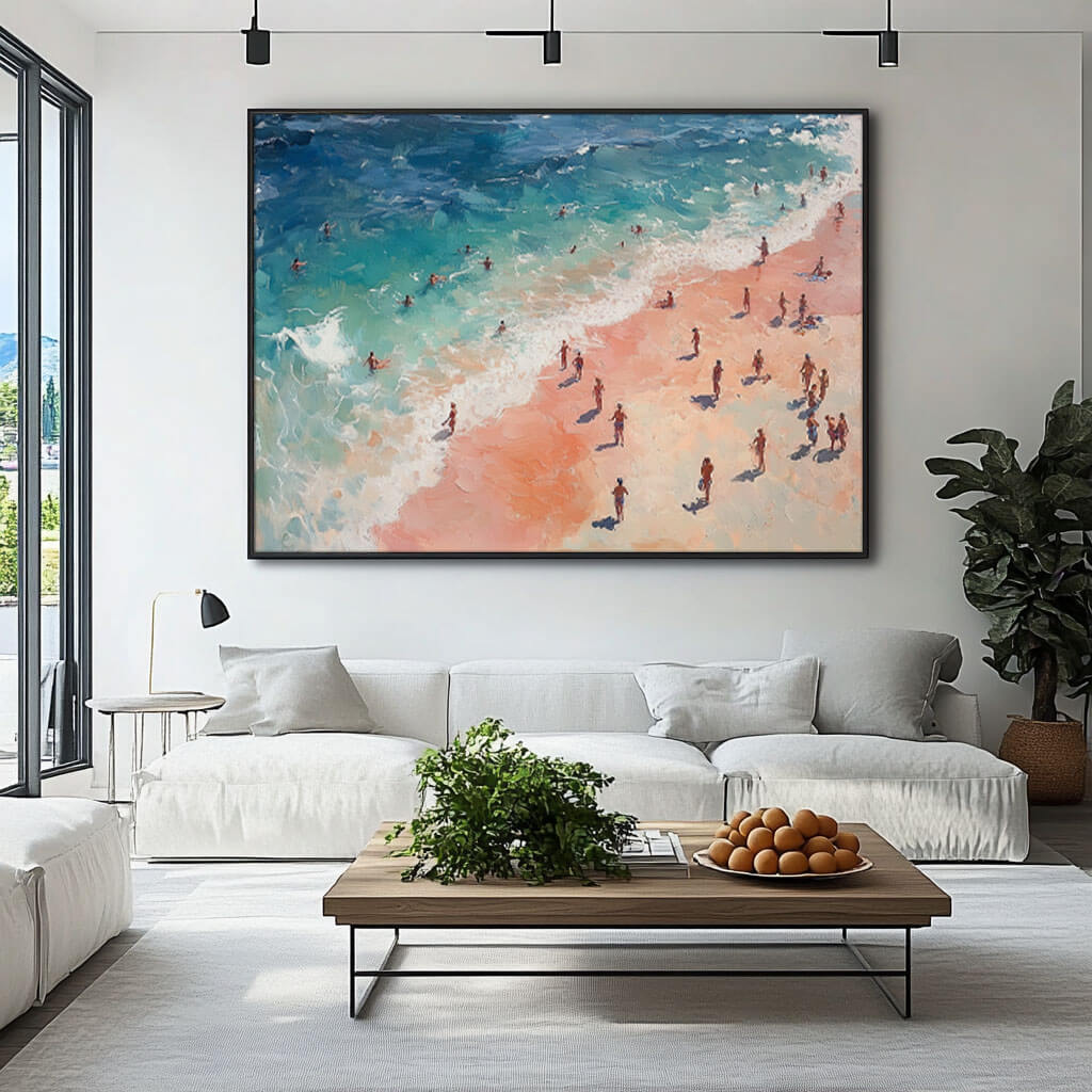 Textured Beach Painting | Impressionist Ocean Art #AA 304