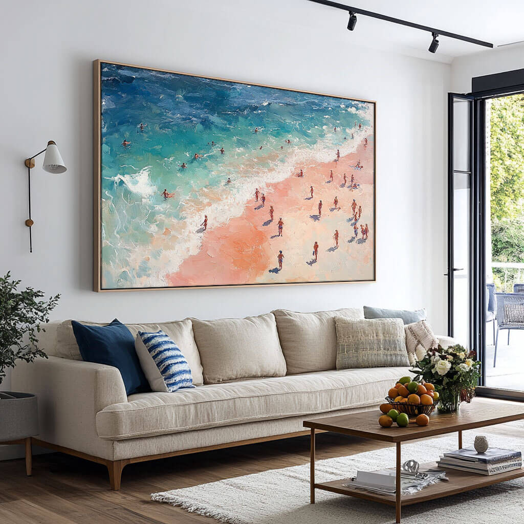 Textured Beach Painting | Impressionist Ocean Art #AA 304