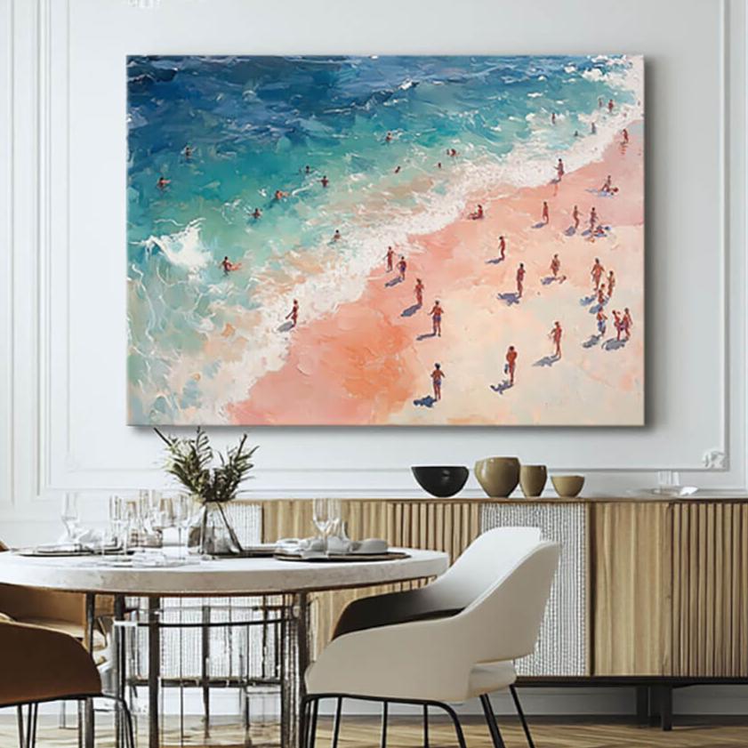 Vibrant Summer Beach Scene | Joyful Coastal Wall Art