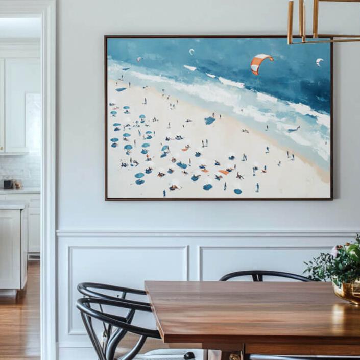 Hand-Painted Ocean Scene | Modern Coastal Canvas Art