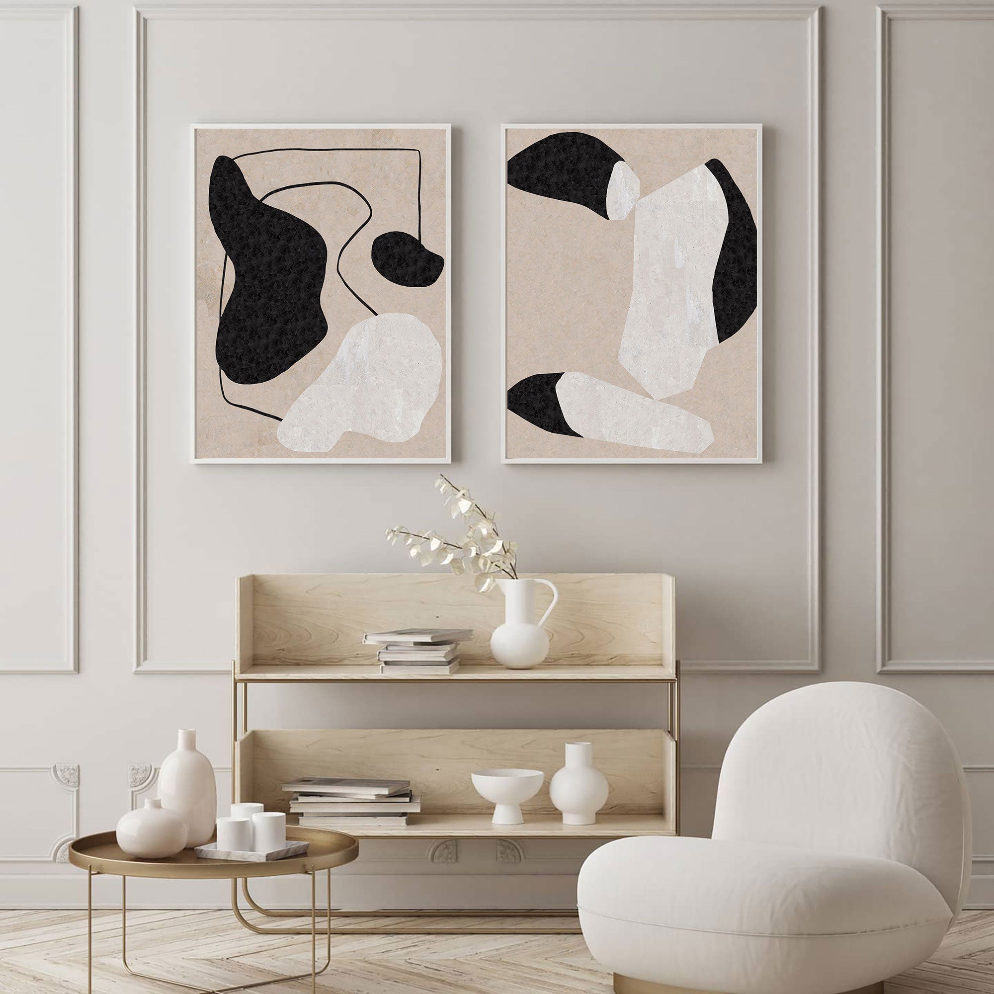 Abstract Art Set of 2 | Minimalist Wall Decor Prints #AA 262