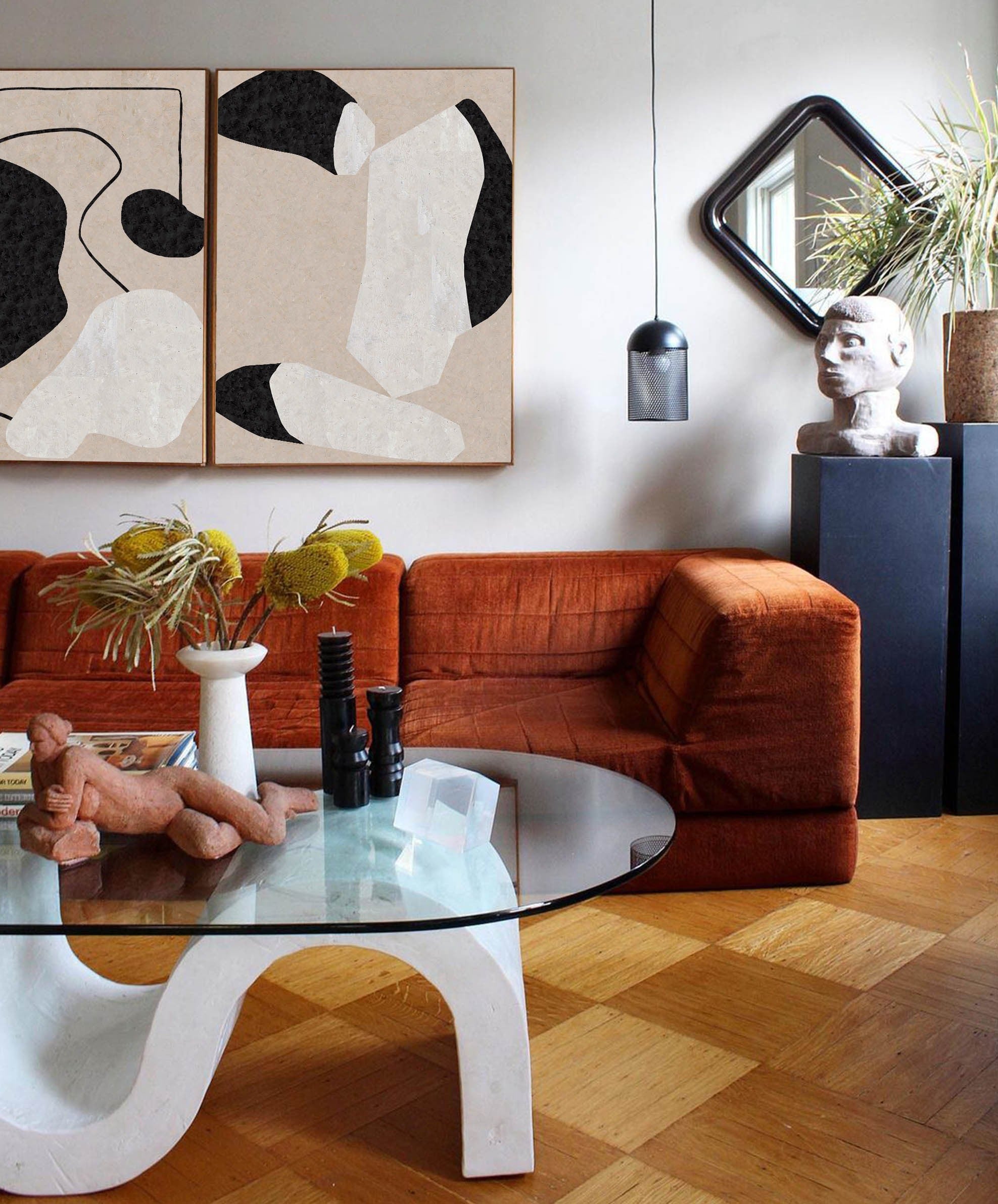 Abstract Art Set of 2 | Minimalist Wall Decor Prints #AA 262