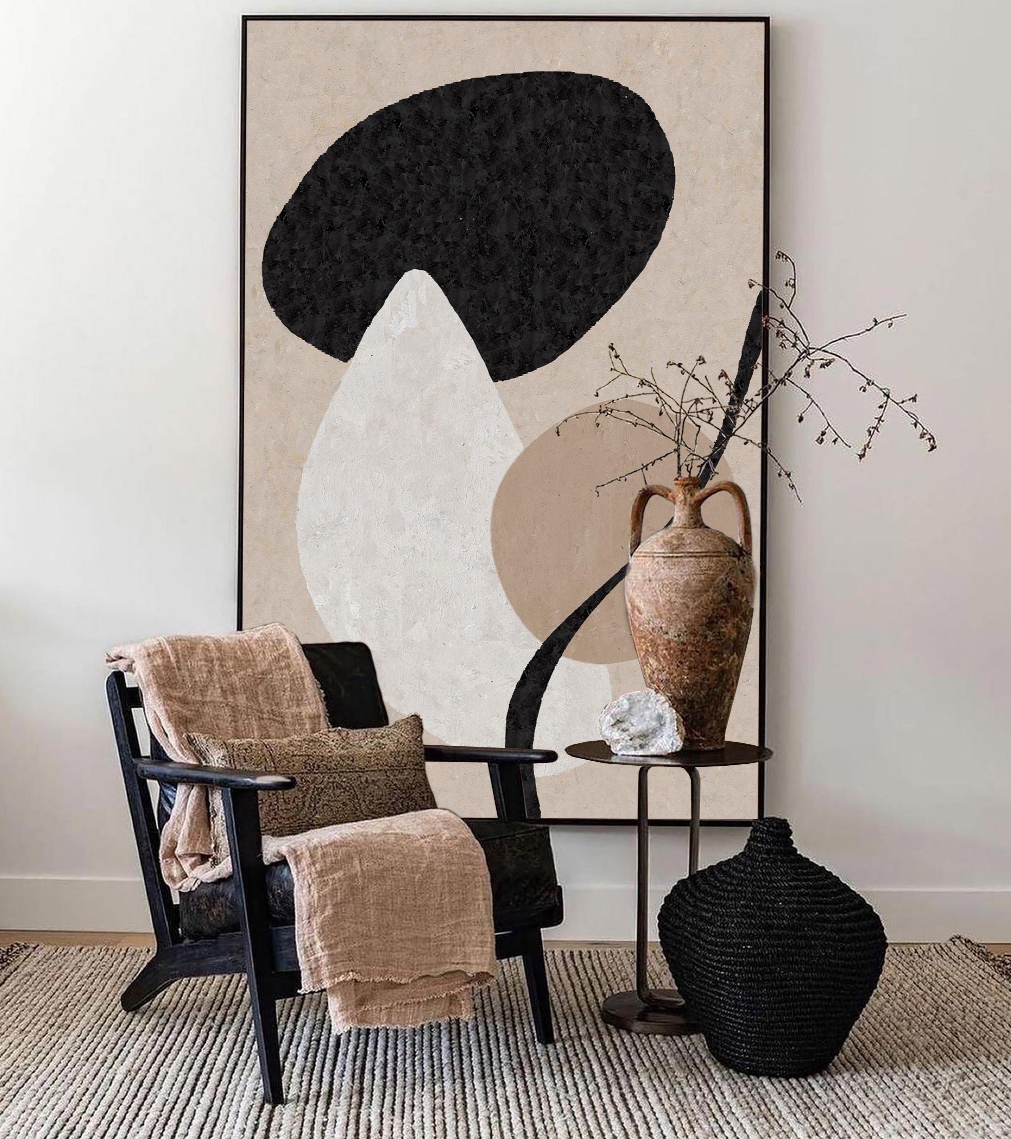 Japandi Style Abstract Art | Wabi-Sabi Wall Decor #AA 303