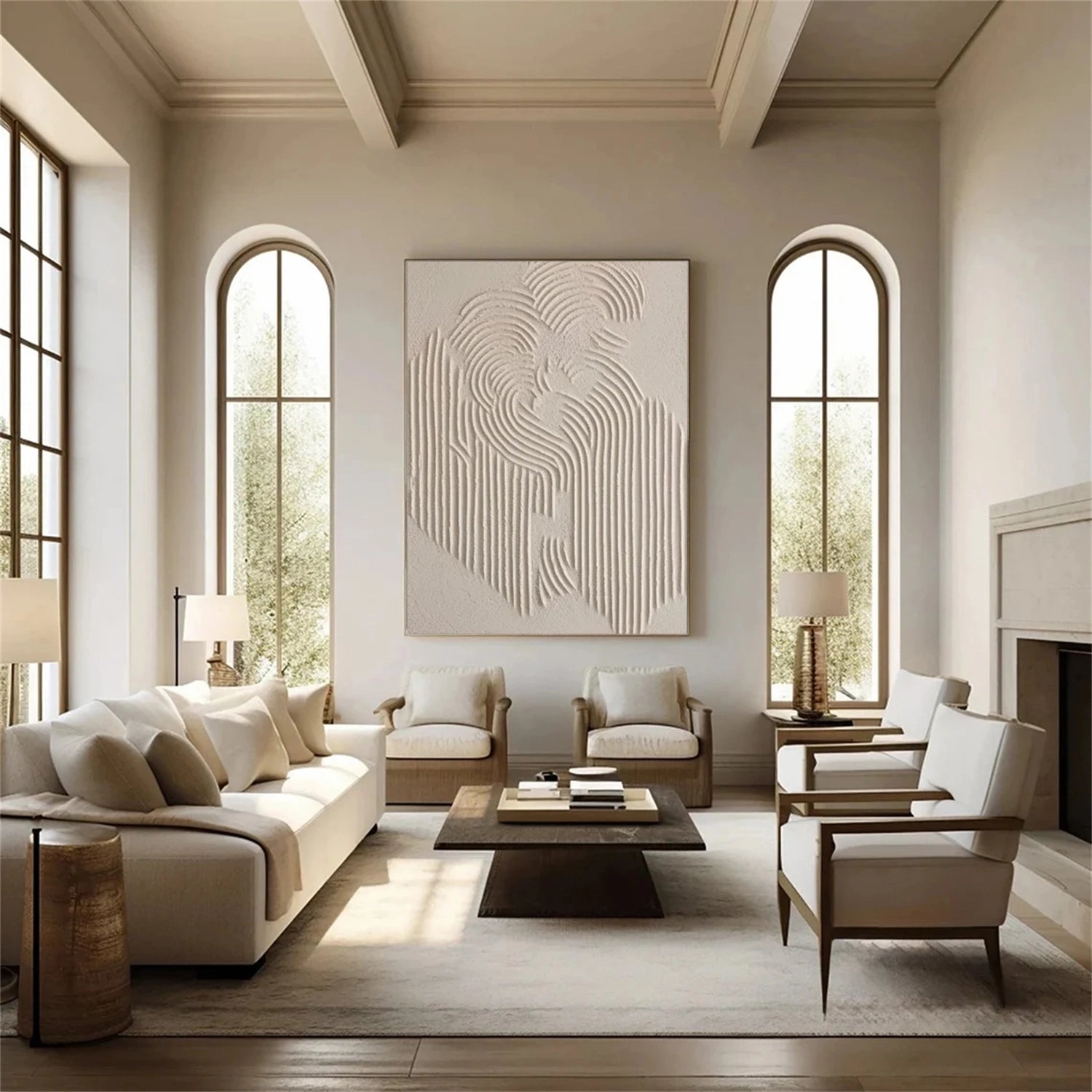 Contemporary Neutral Artwork | Large Textured Wabi Sabi Canvas Wall Art #ZZ 122