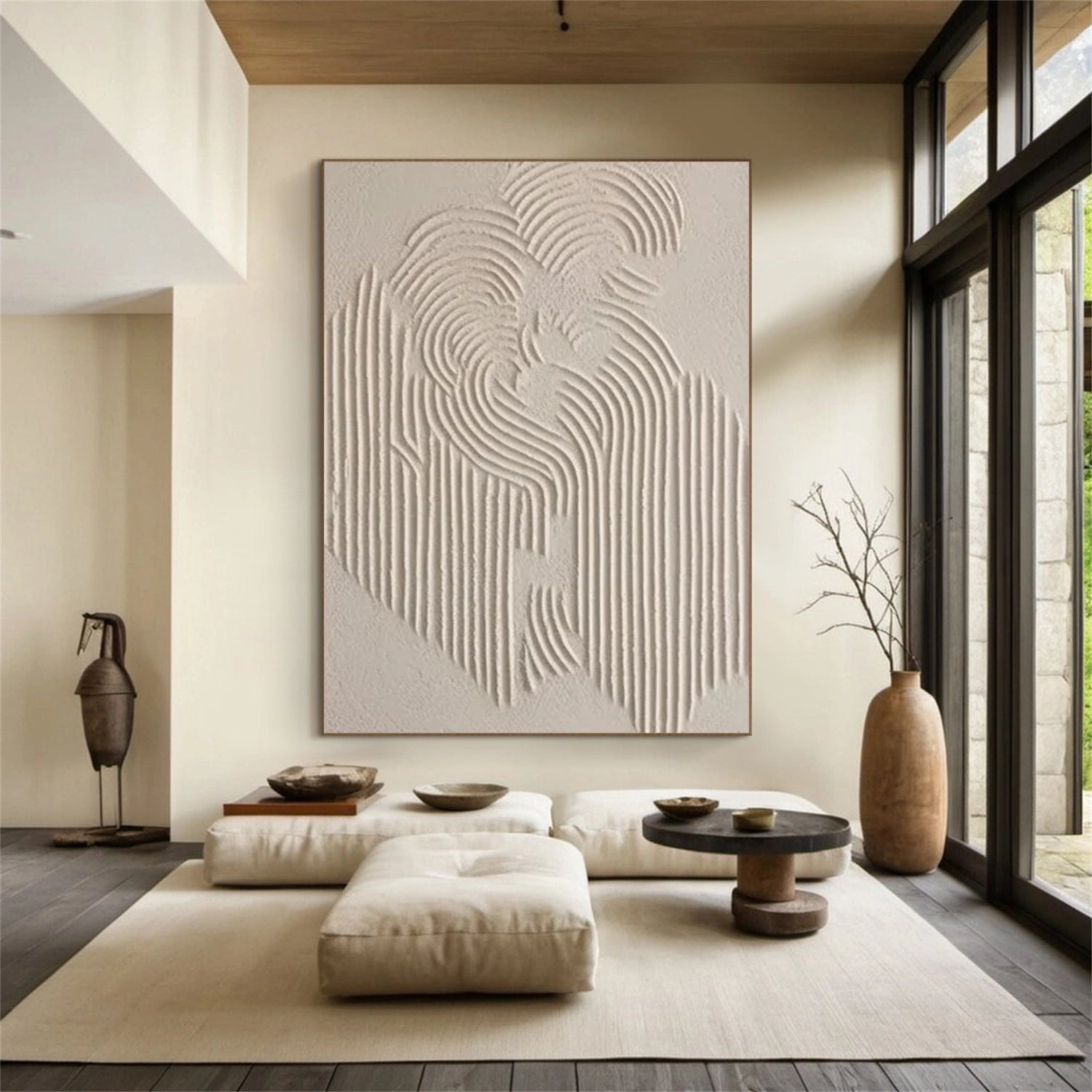 Contemporary Neutral Artwork | Large Textured Wabi Sabi Canvas Wall Art #ZZ 122