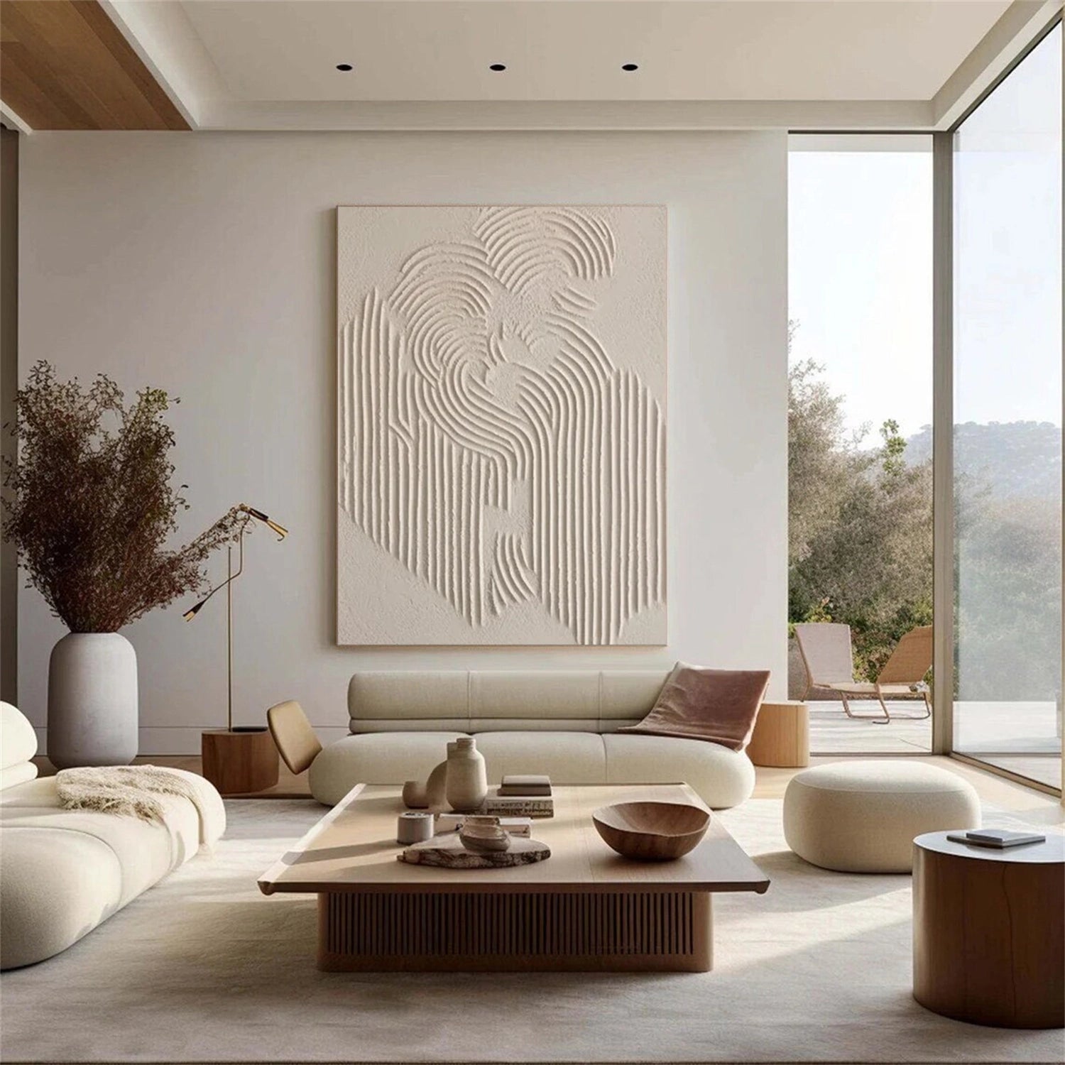 Contemporary Neutral Artwork | Large Textured Wabi Sabi Canvas Wall Art #ZZ 122