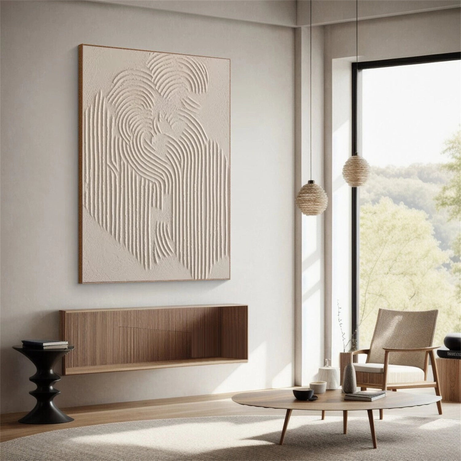 Contemporary Neutral Artwork | Large Textured Wabi Sabi Canvas Wall Art #ZZ 122