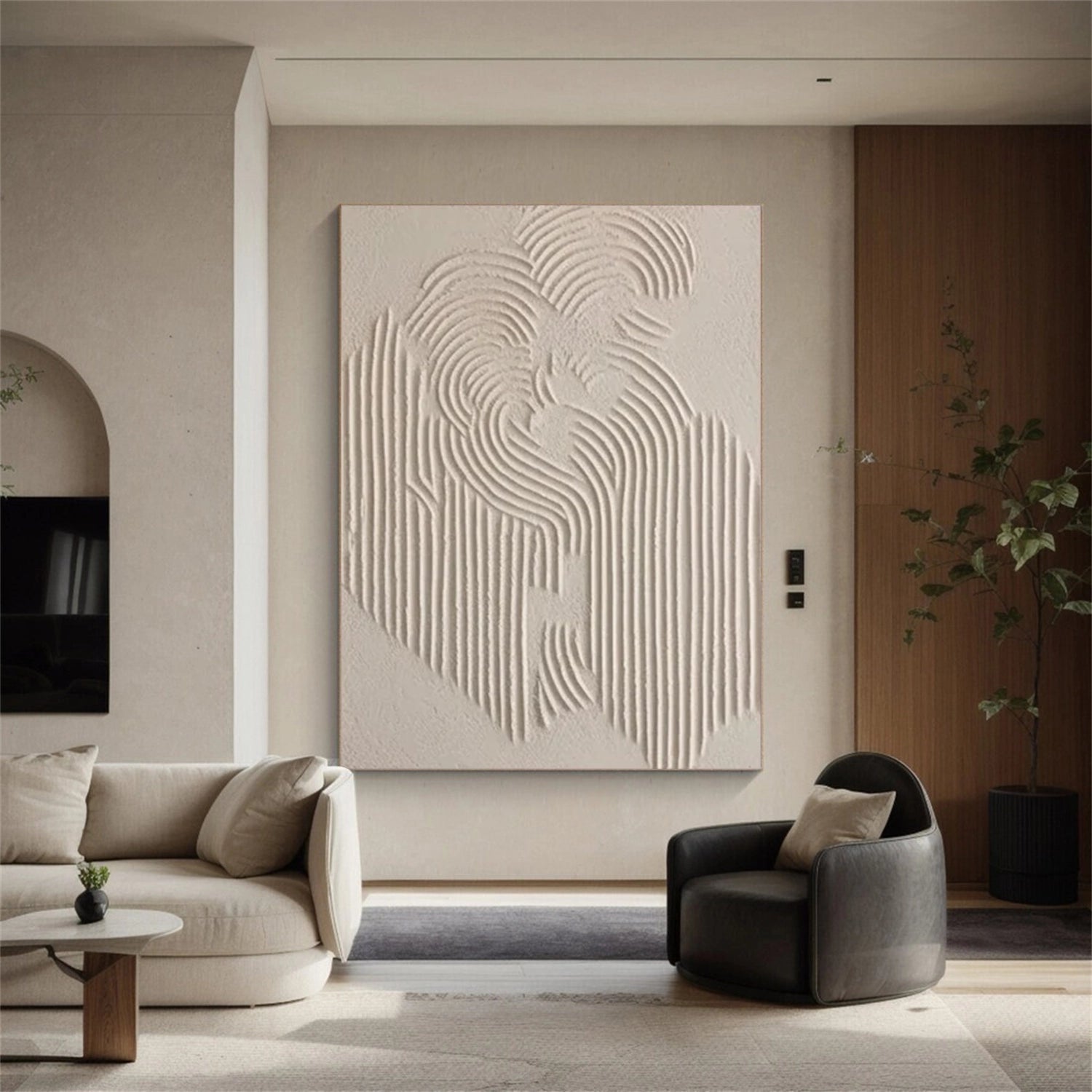 Contemporary Neutral Artwork | Large Textured Wabi Sabi Canvas Wall Art #ZZ 122