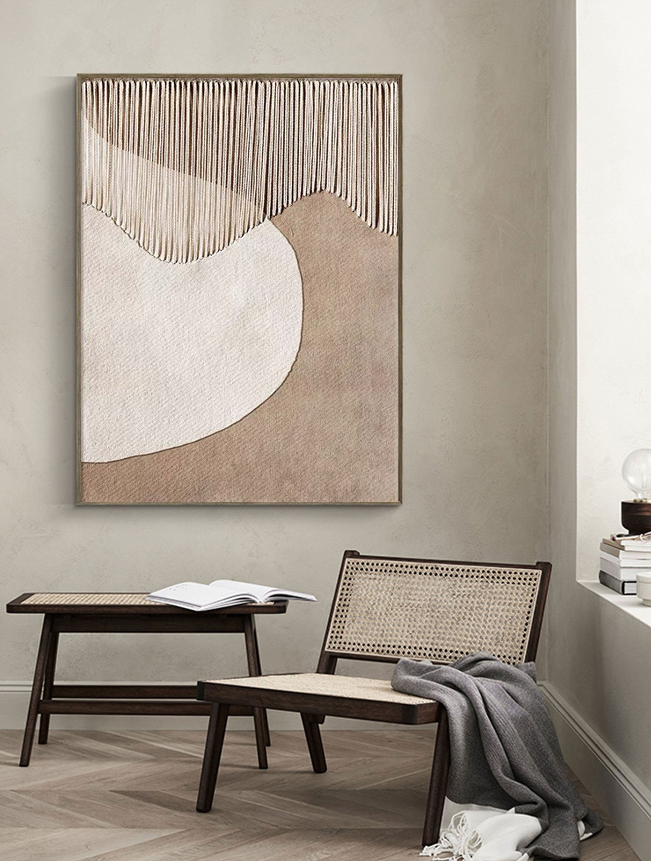 Modern Boho Abstract Painting | Minimalist Textured Wall Art Decor #ZZ 118