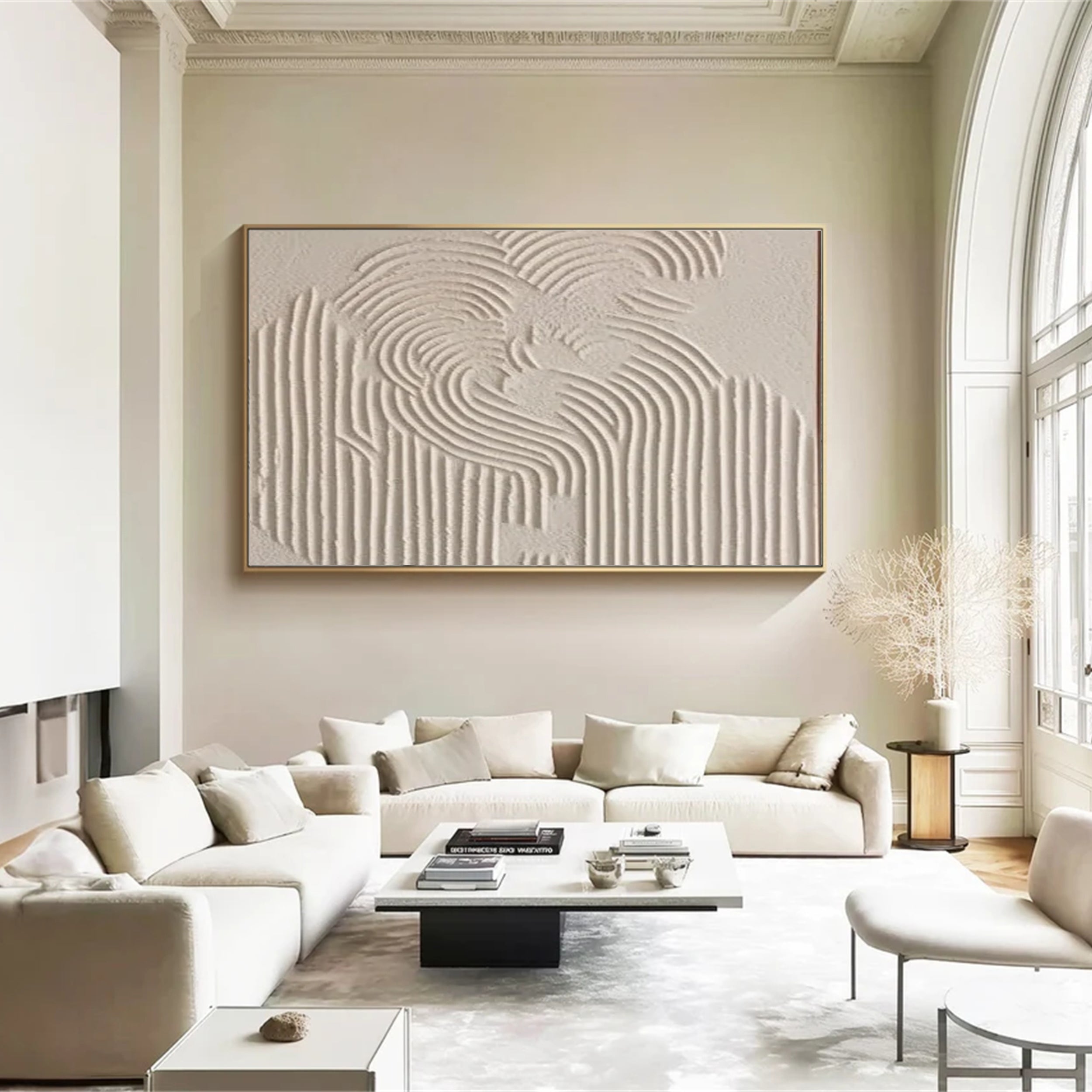 Wabi Sabi Textured Wall Art | Large Horizontal Neutral Canvas Decor #ZZ 119