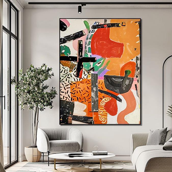 Modern Abstract Painting | Colorful Framed Wall Art