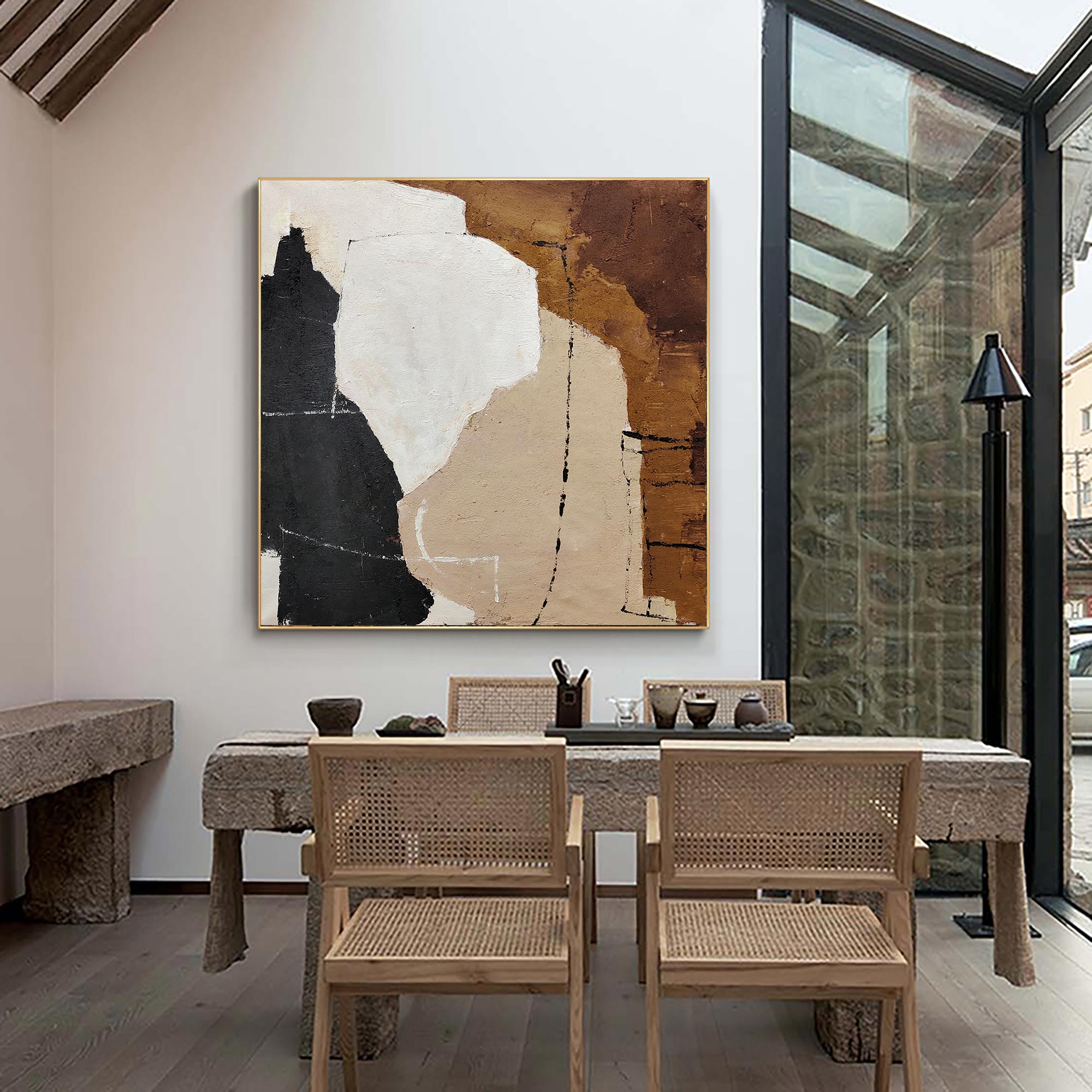 Large Textured Abstract Art | Minimalist Plaster Painting #AA 280