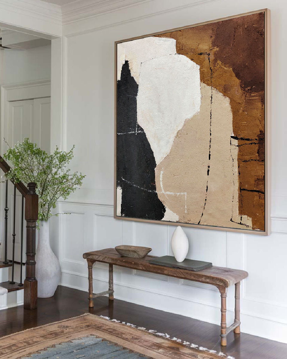 Large Textured Abstract Art | Minimalist Plaster Painting #AA 280