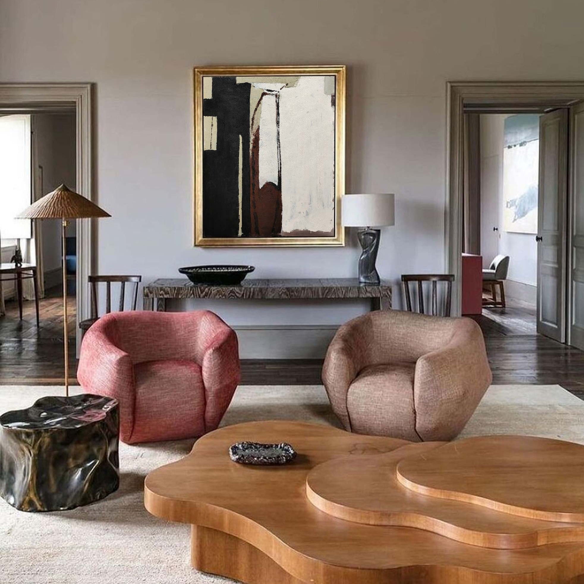 Hand-Painted Textured Abstract | Earth Tone Canvas Art #AA 281