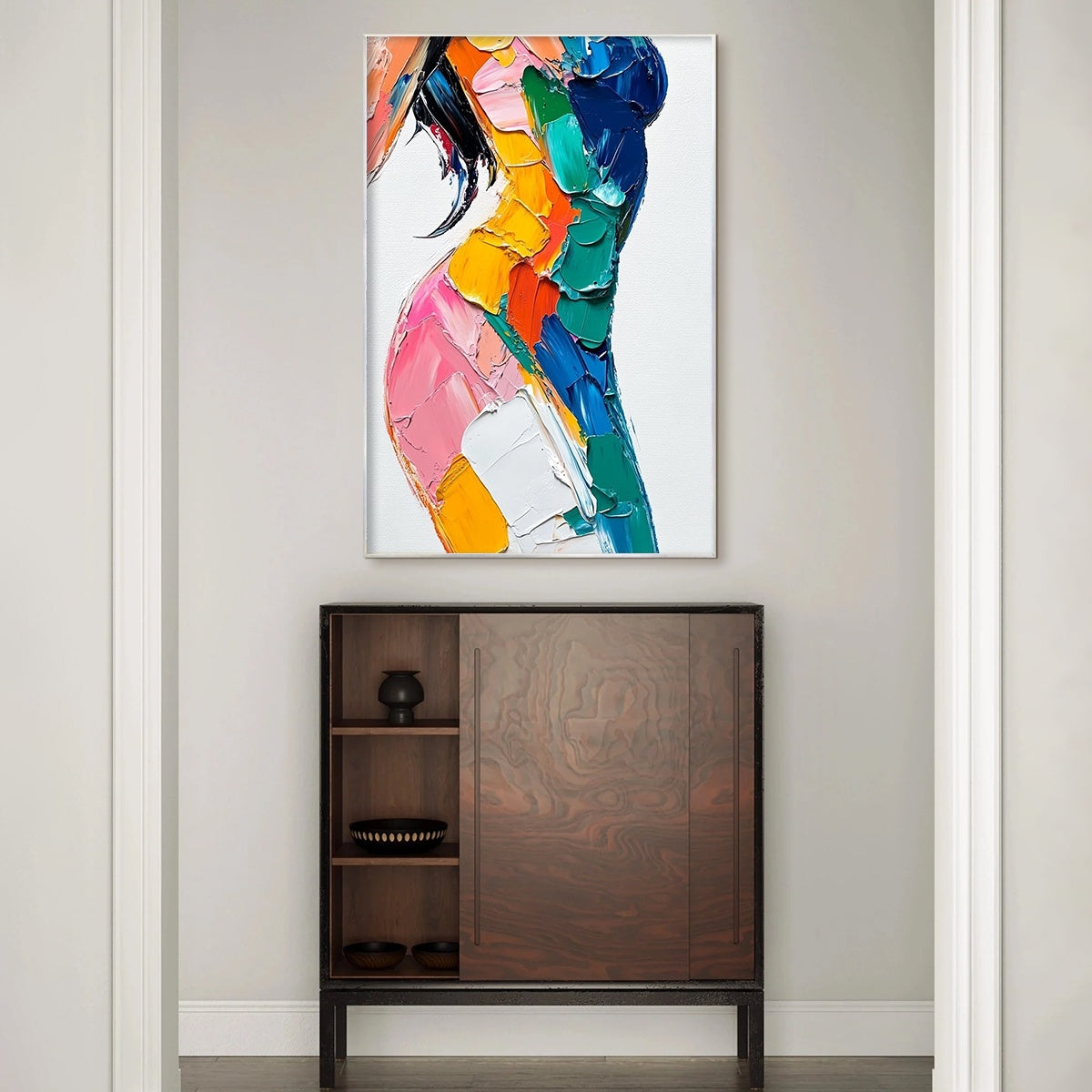 Textured Impasto Painting | Abstract Female Figure Wall Art #AA 003