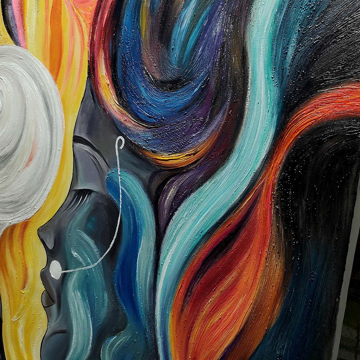 Abstract Colorful Face Canvas Art | Modern Wall Decor #AA 004