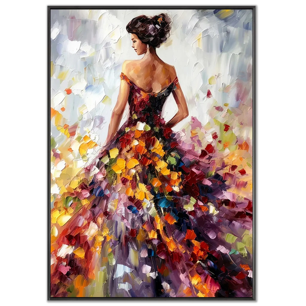 Colorful Abstract Woman Painting | Textured Vertical Canvas Art #ZZ 188