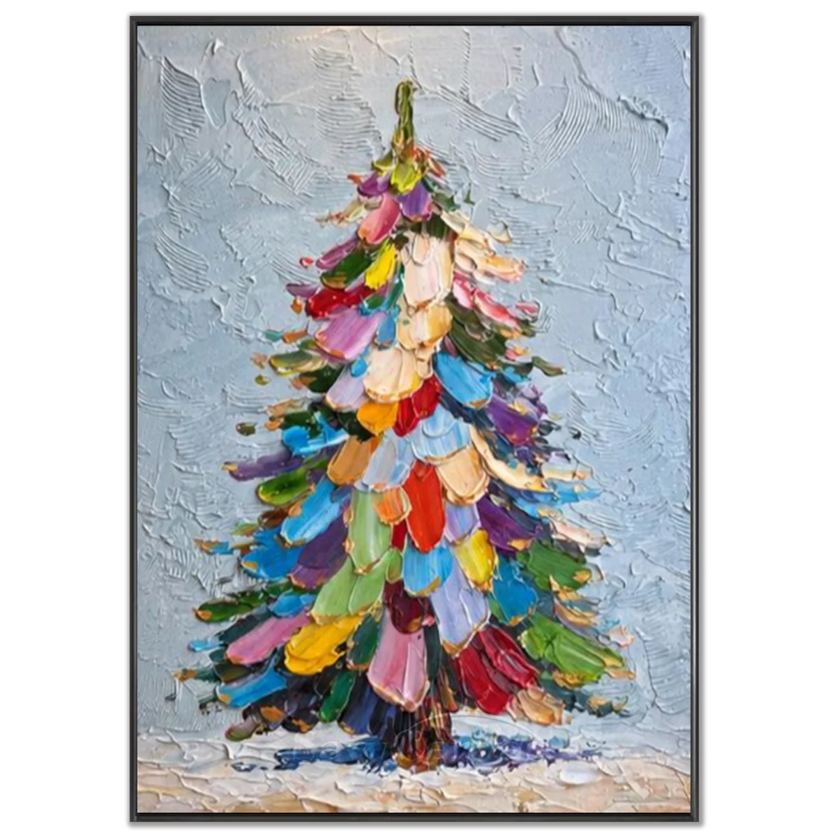 Colorful-Christmas-Tree-Oil-Painting-black-frame-02.webp