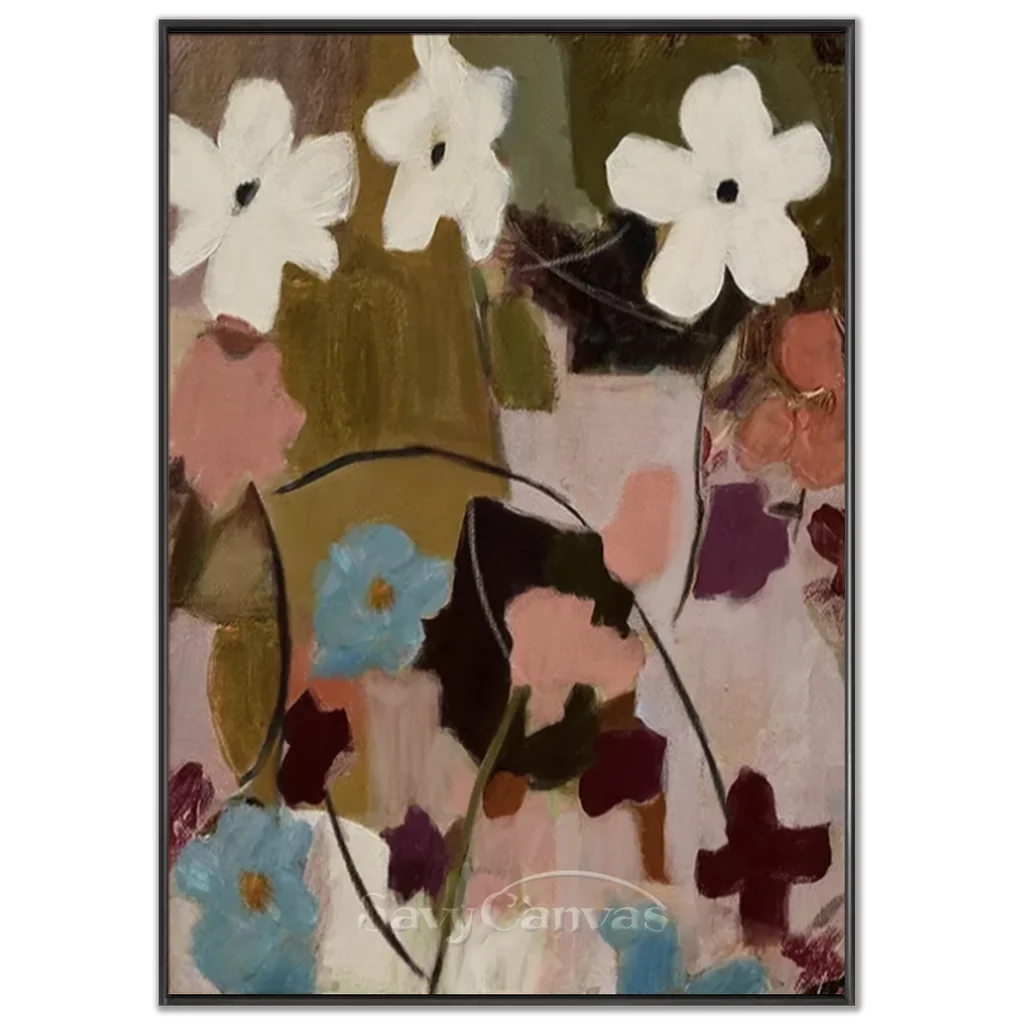 Handpainted Abstract Floral Oil Painting Artwork #ZC 45