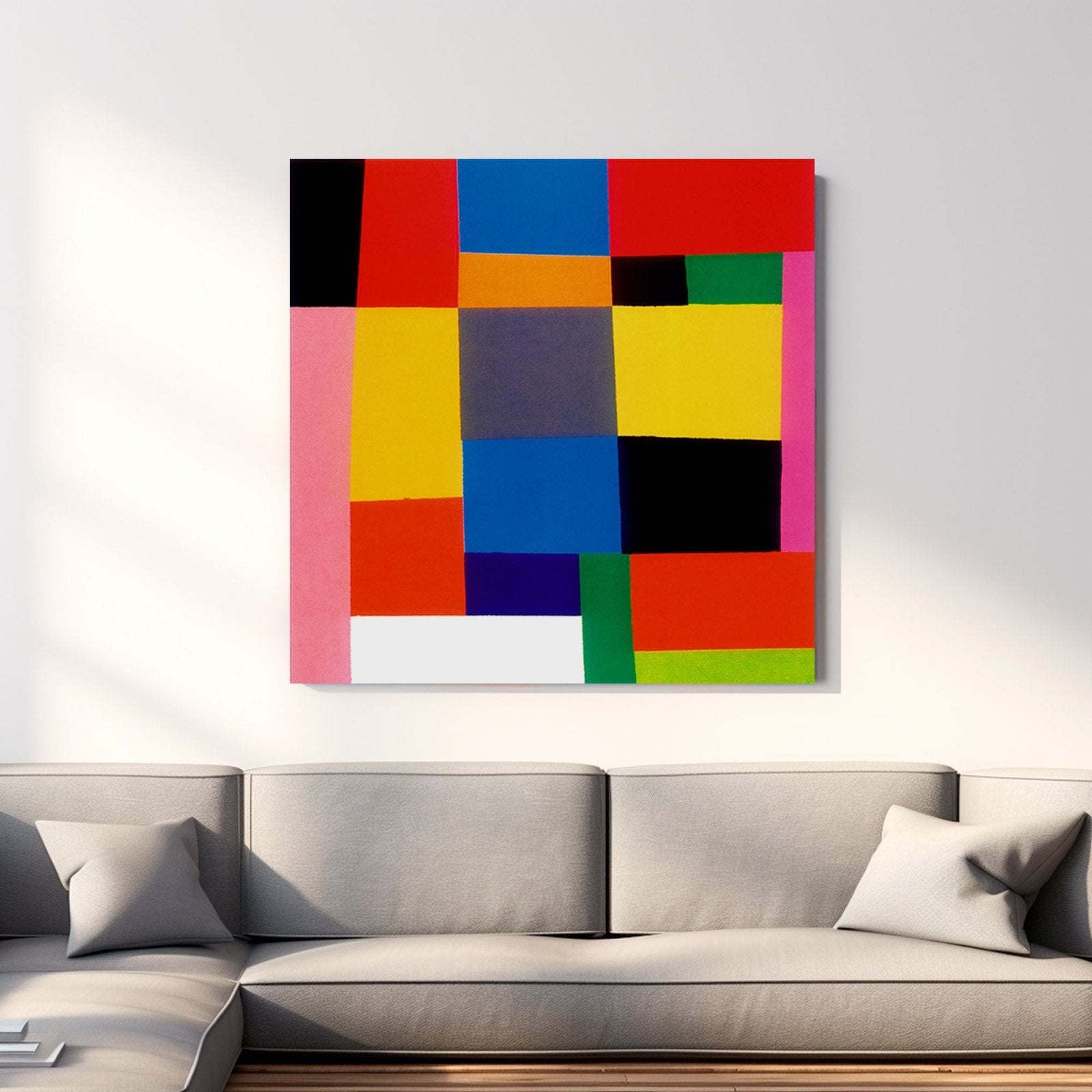 Large Colorful Abstract Geometric Oil Painting for Wall Decor #TC 211