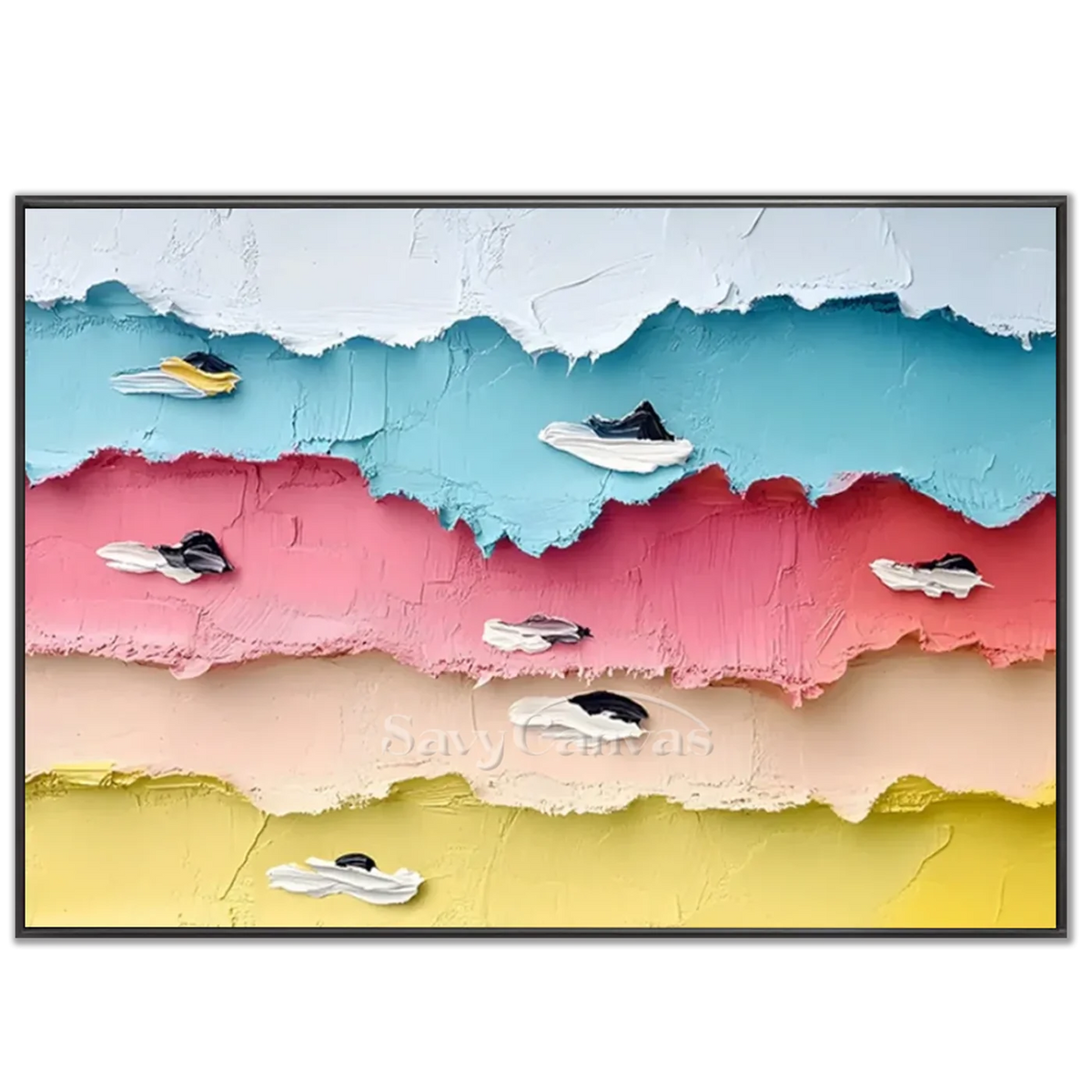 Colorful_Swimming_Sports_Texture_Canvas_Painting-black-frame-02.webp