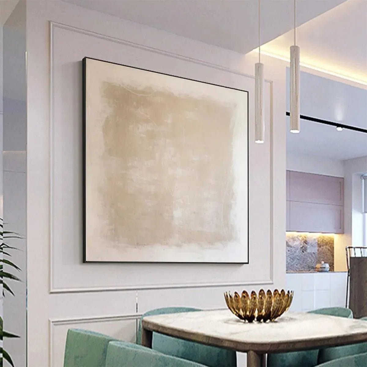 Beige and Cream Abstract Wall Art | Warm Neutral Minimalist Canvas #AA 325