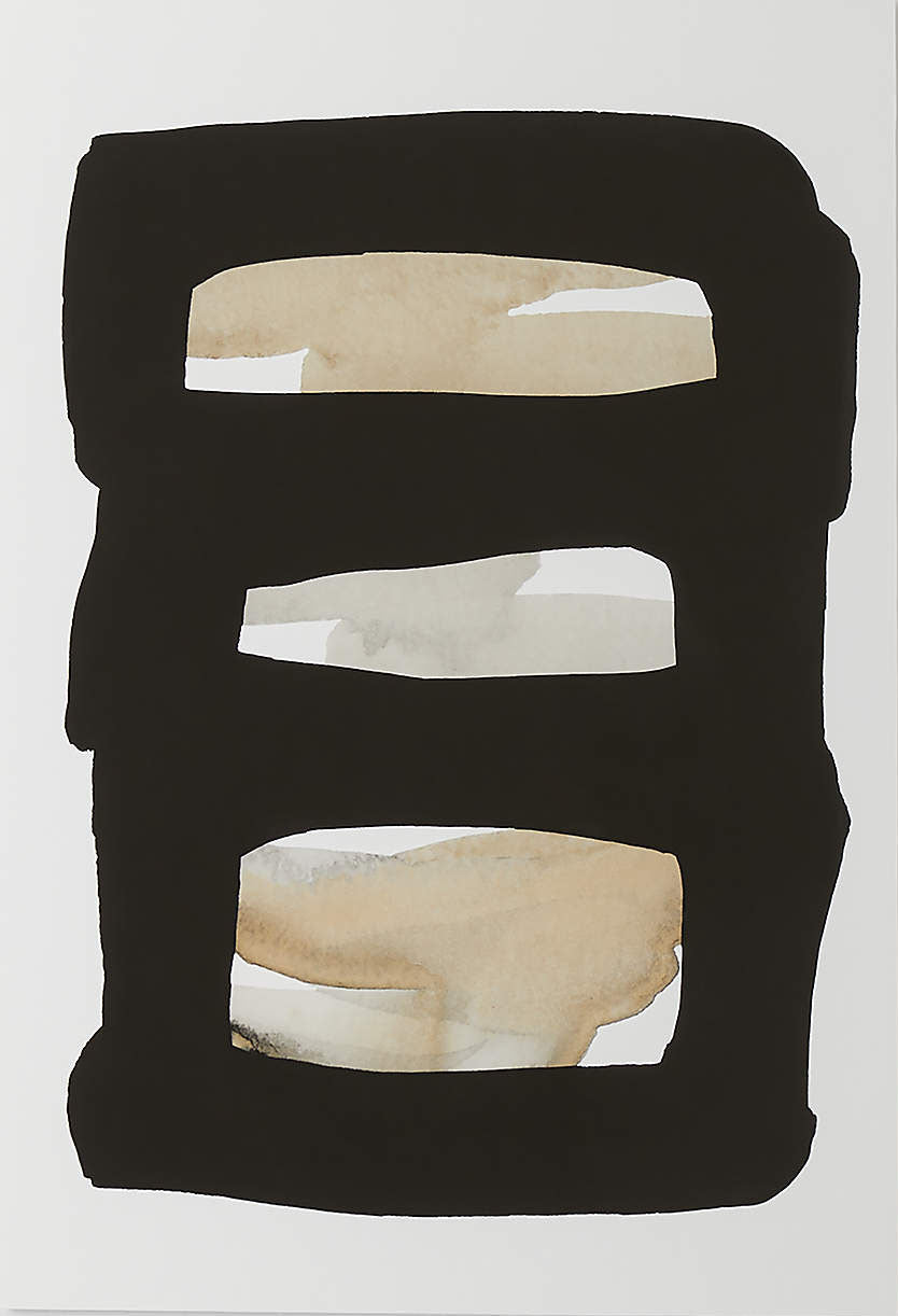 Bold Abstract Art Painting - Black & Beige #TC 126